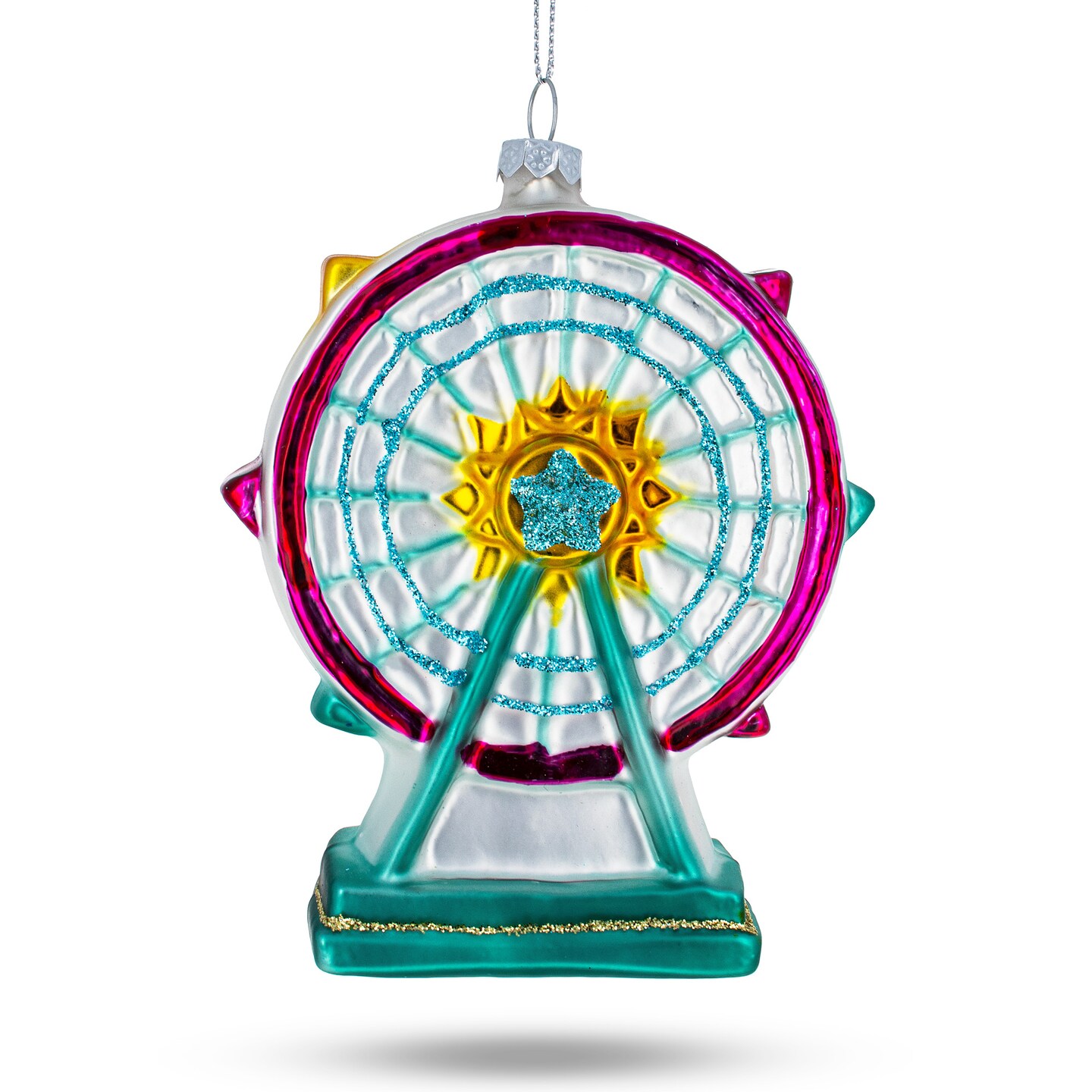 Ferris Wheel Glass Christmas Ornament