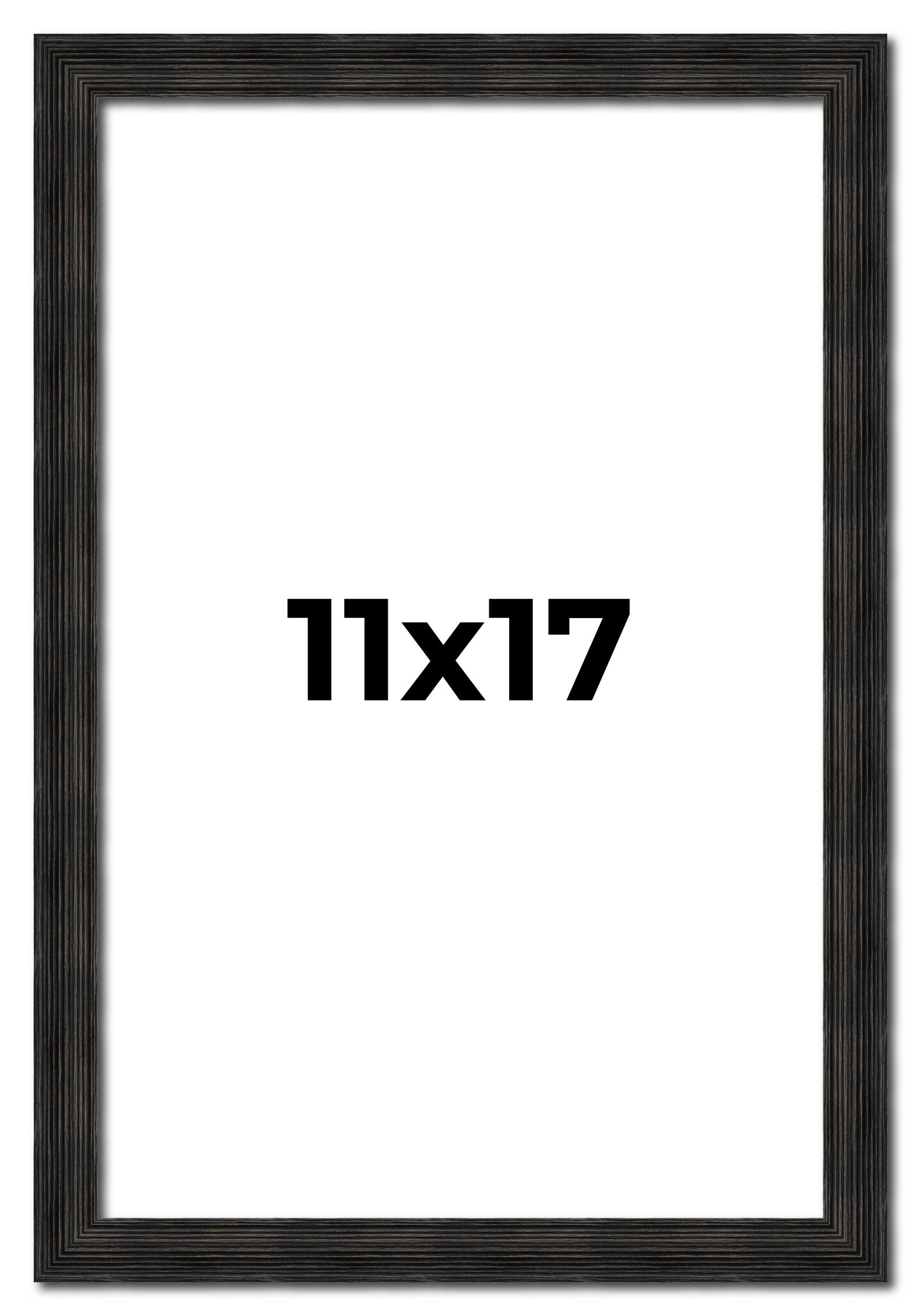 11x17 Thin Barnwood Picture Frame with UV-Resistant Acrylic & Acid Free Backing, Available in 2 Paint Finishes - Grey and Black