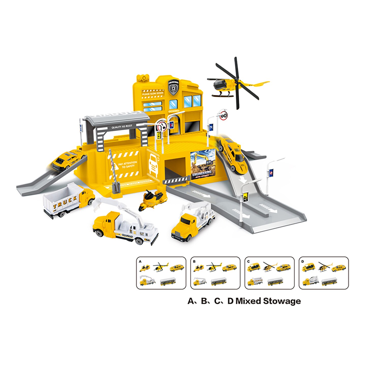 Lucky Toys - Construction Parking Lot Playset, 25 Pieces