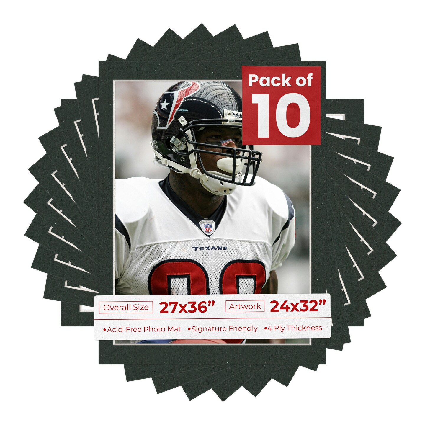 Textured Black Mat Board for 27x36 Frames - Fits 24x32 Photos