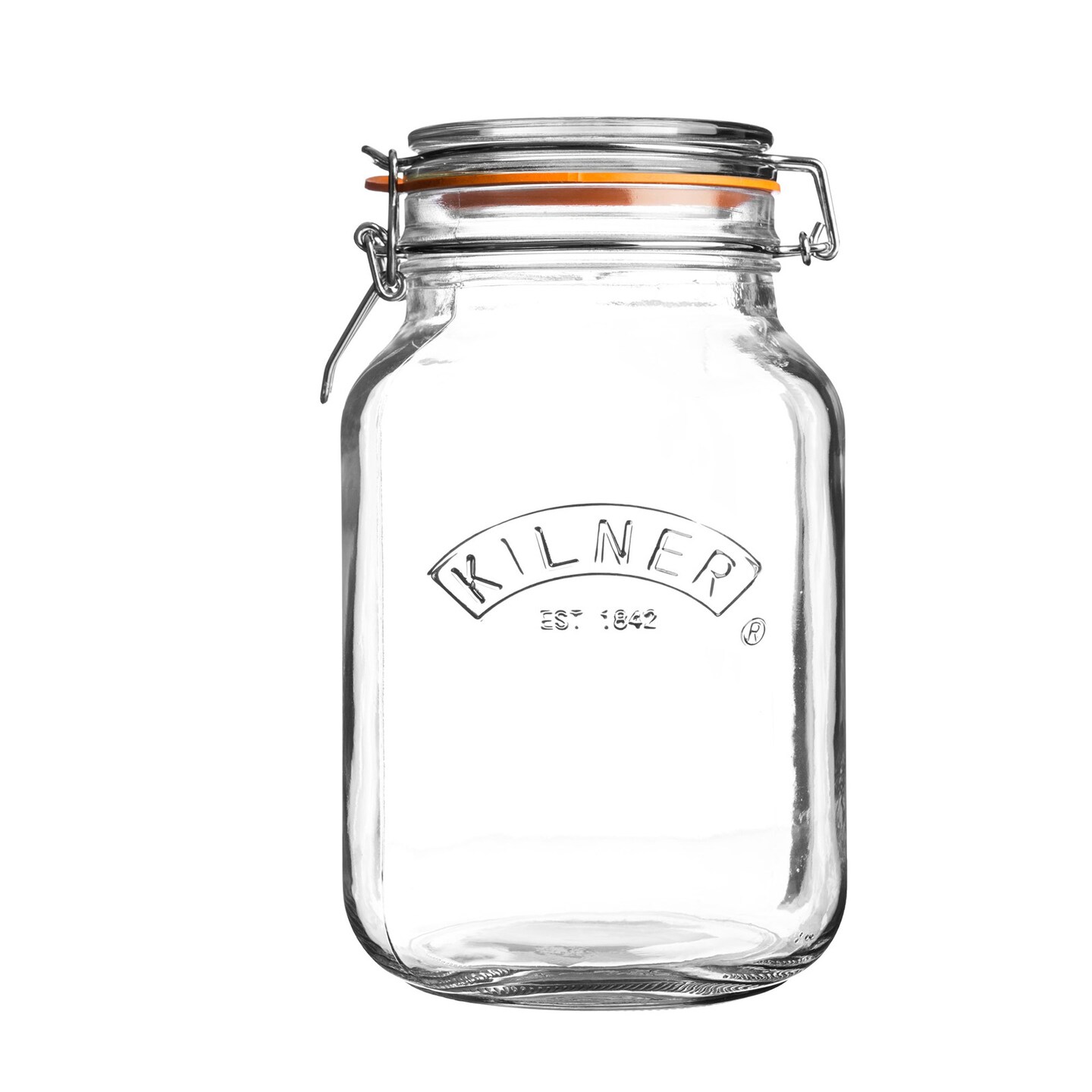 Kilner Square Clip Top Jar for Canning and Food Storage, 68 Ounce