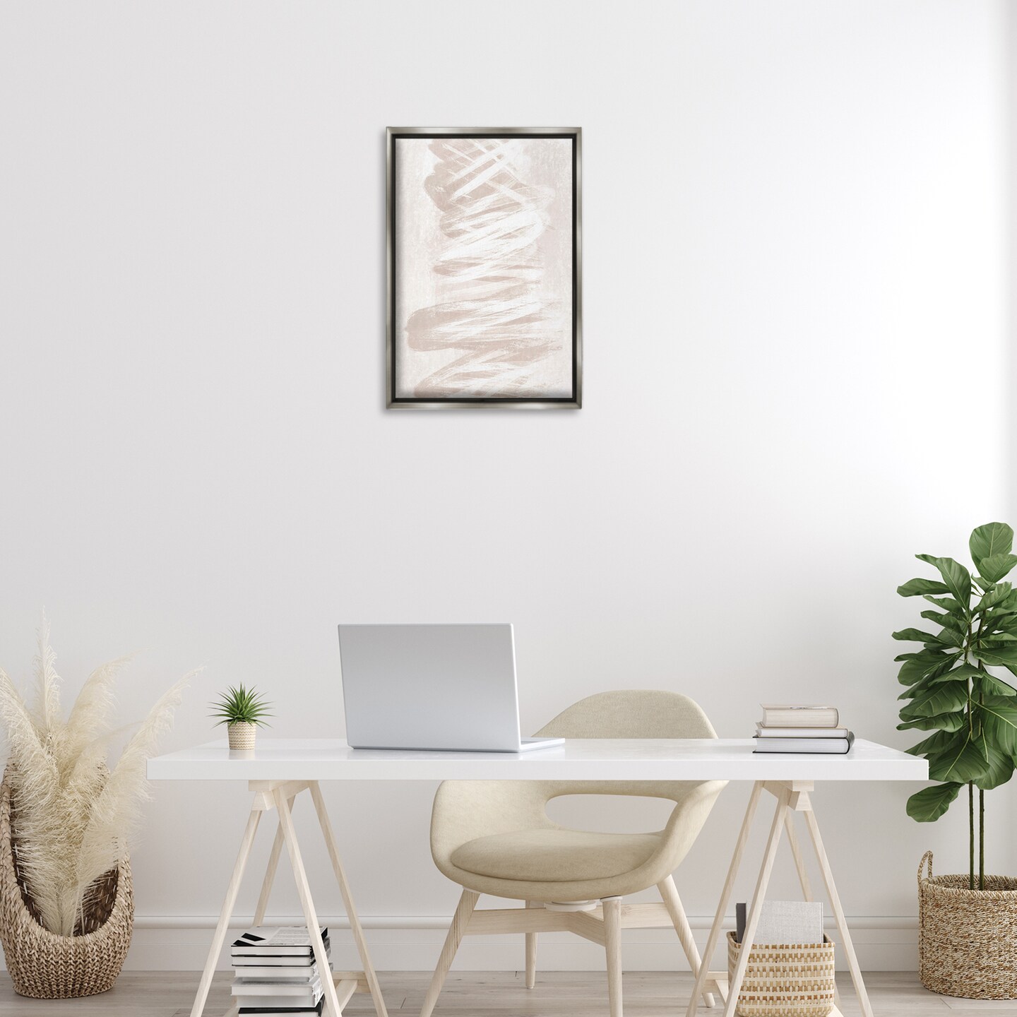 Stupell Industries Contemporary Beige Waves Floating Frame By Martina Pavlova