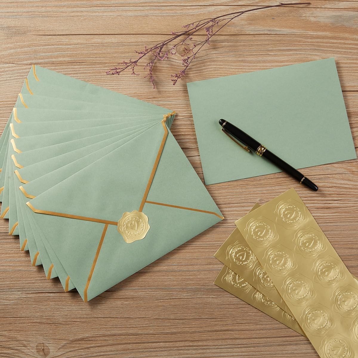 300 Pieces Embossed Gold Foil Stickers Gold Stickers