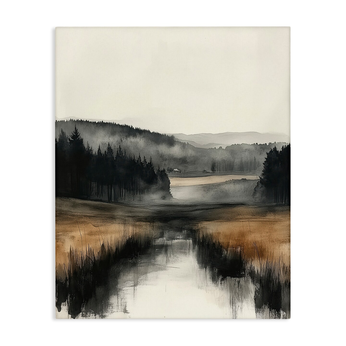Stupell Industries Sepia Countryside Landscape Canvas By Annabelle Hall