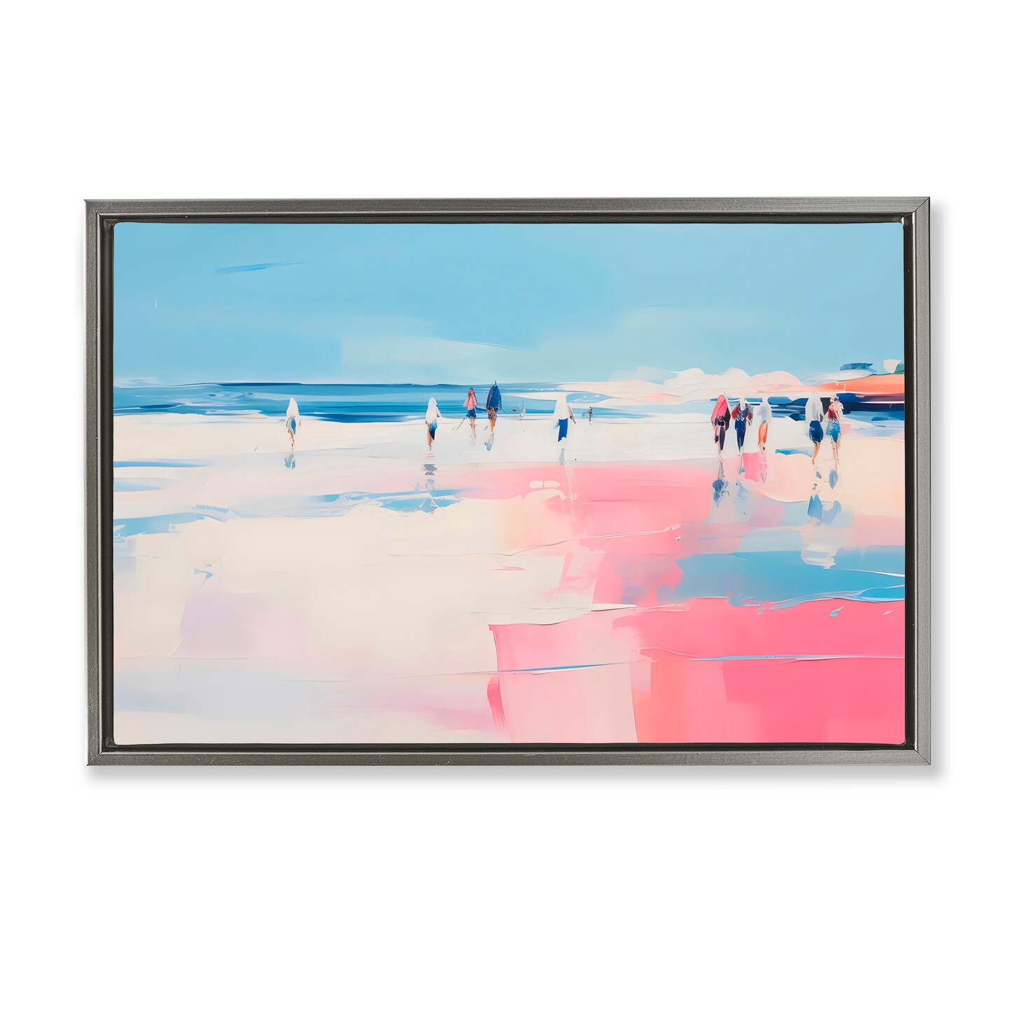 Stupell Industries Pastel Summer Beach Abstraction Floating Frame By ...