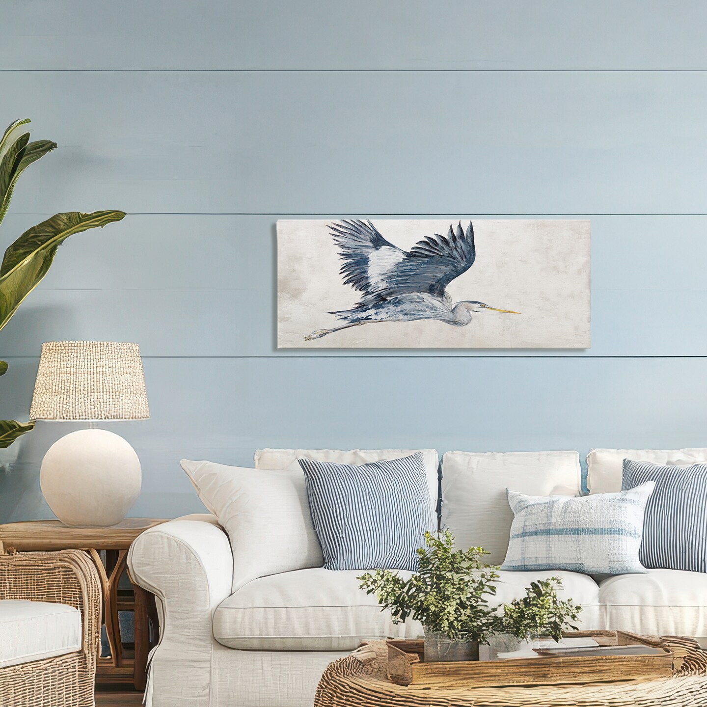 Stupell Industries Gliding Heron Bird in Neutrals Canvas By Jacob Q