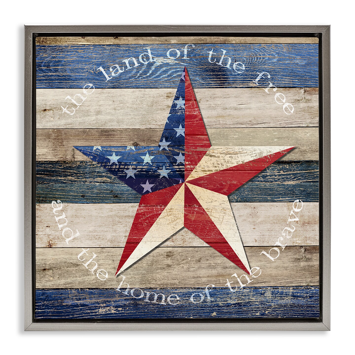 Stupell Industries Patriotic Star & Phrase Floating Frame By Susan Arnot