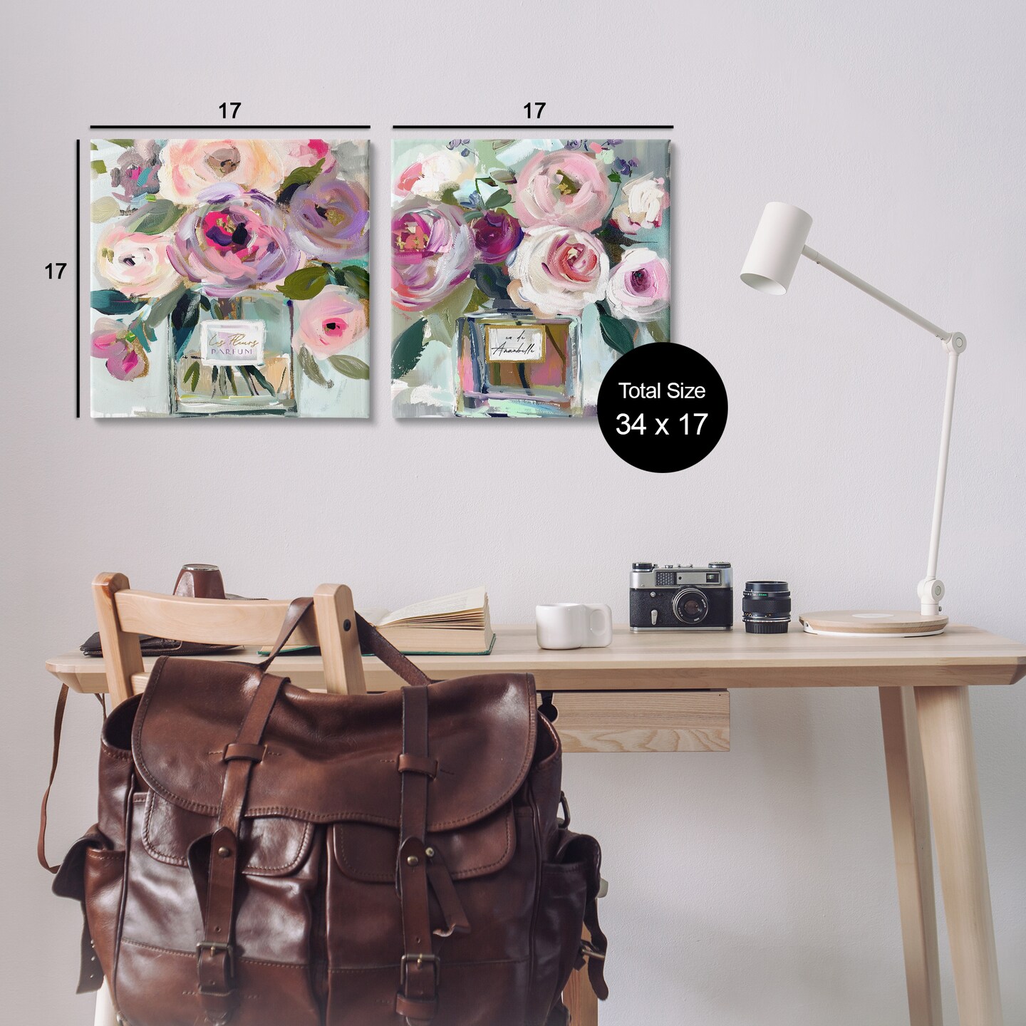 Stupell Industries Blush Spring Blooms in Bottle 2pc Canvas Set By Annabelle Hall