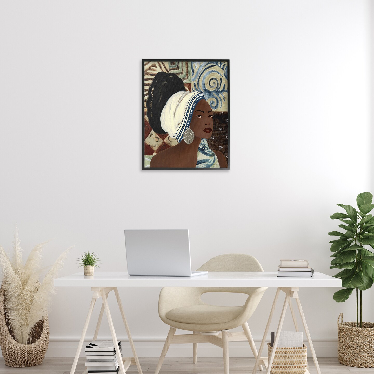Stupell Industries Classy Earth Tones Portrait Framed Giclee By Janet Tava
