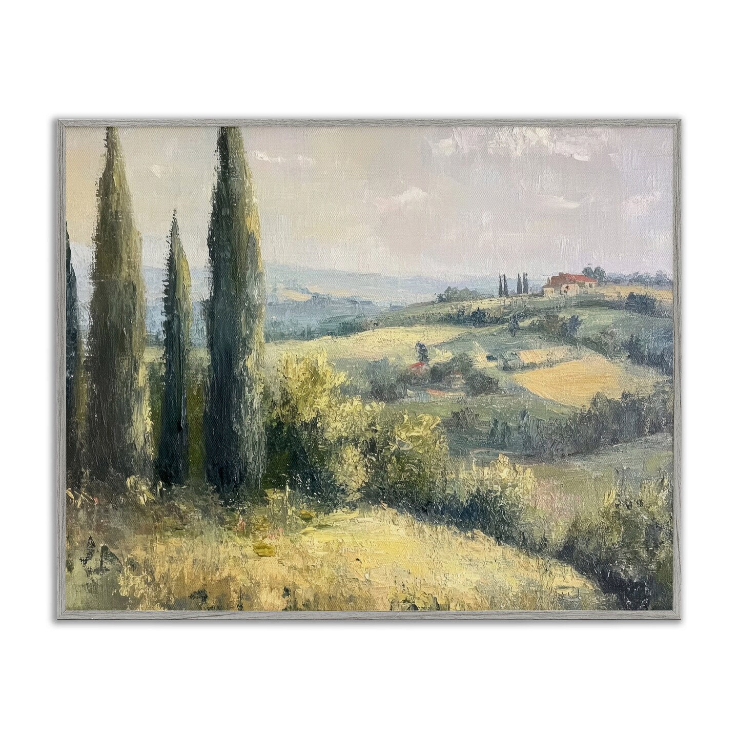 Stupell Industries Rolling Hills Country View Framed Giclee Design by Petal Prints Design