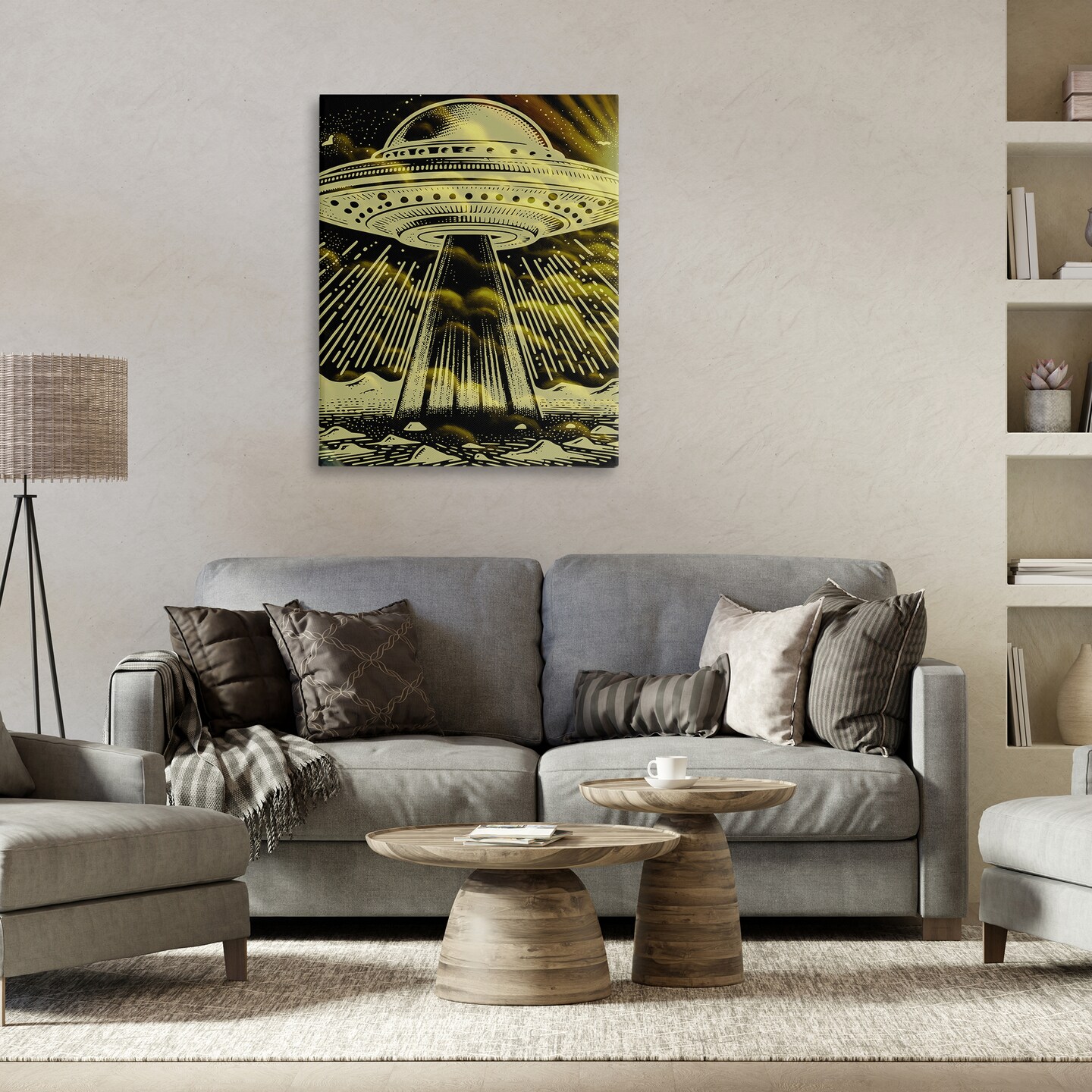 Stupell Industries Mysterious Alien UFO Canvas Design by Jesse Keith