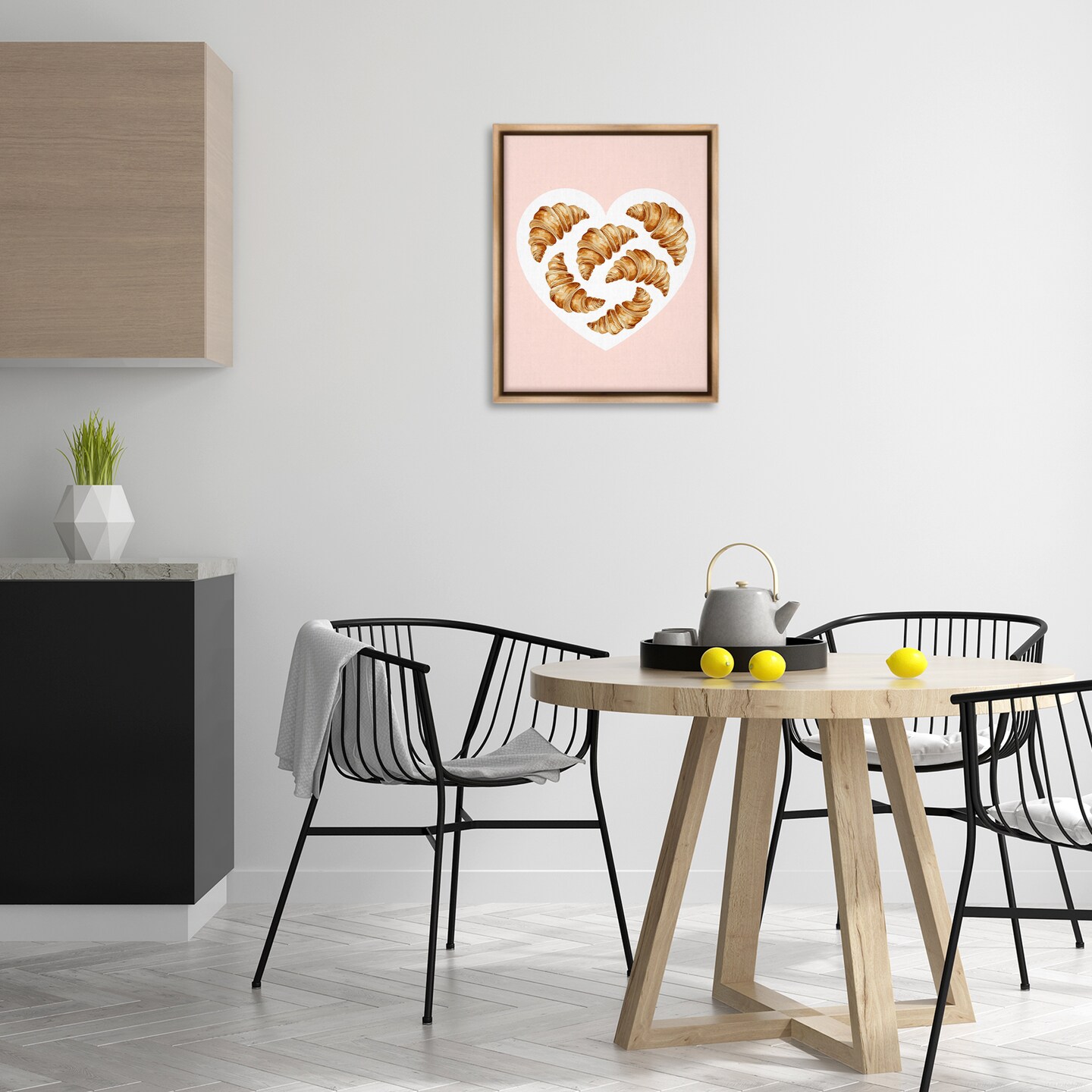 Stupell Industries Morning Croissants in Heart Shape Floating Frame Design by Lil' Rue