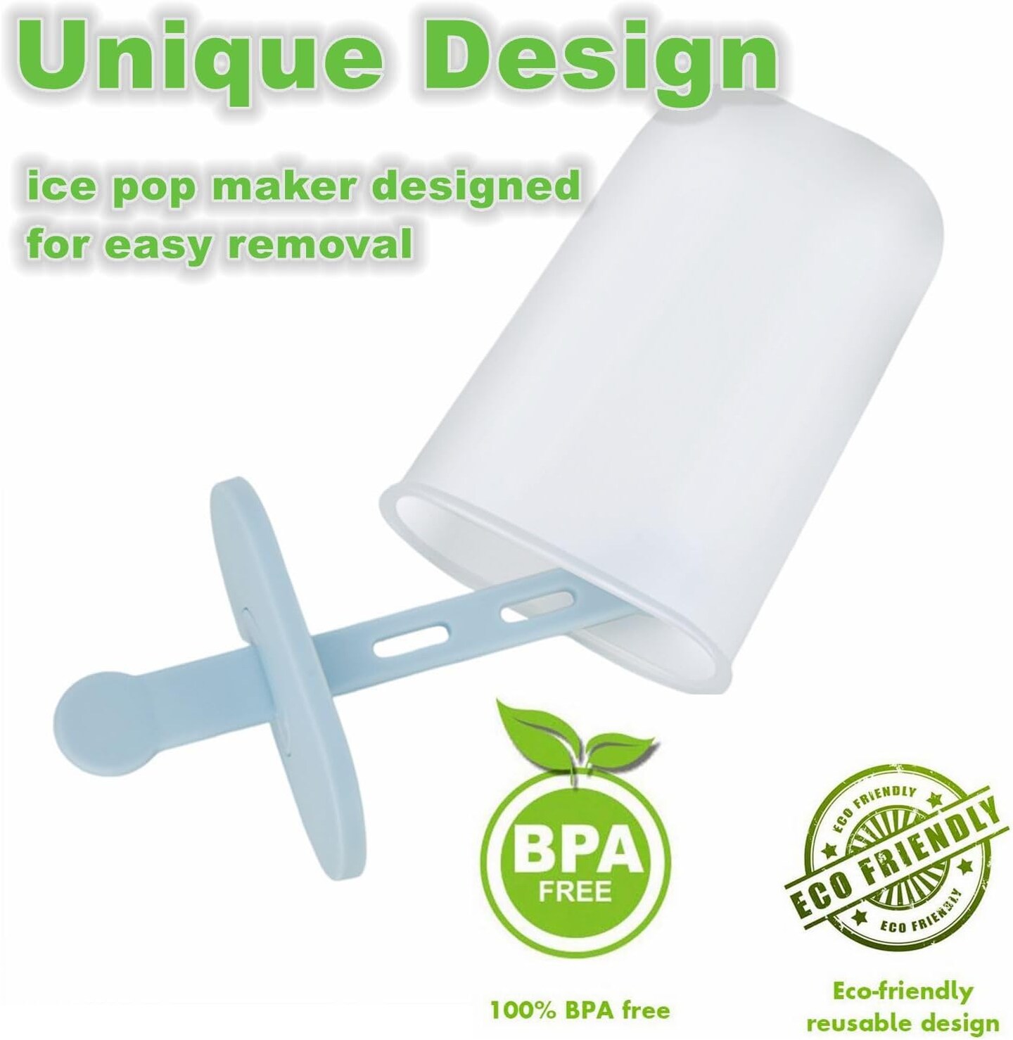 Popsicle Molds Set 6 Pieces Ice Popsicle Maker-BPA Free,Easy-Release Ice Pop Molds,Homemade Ice Cream Molds (Blue)