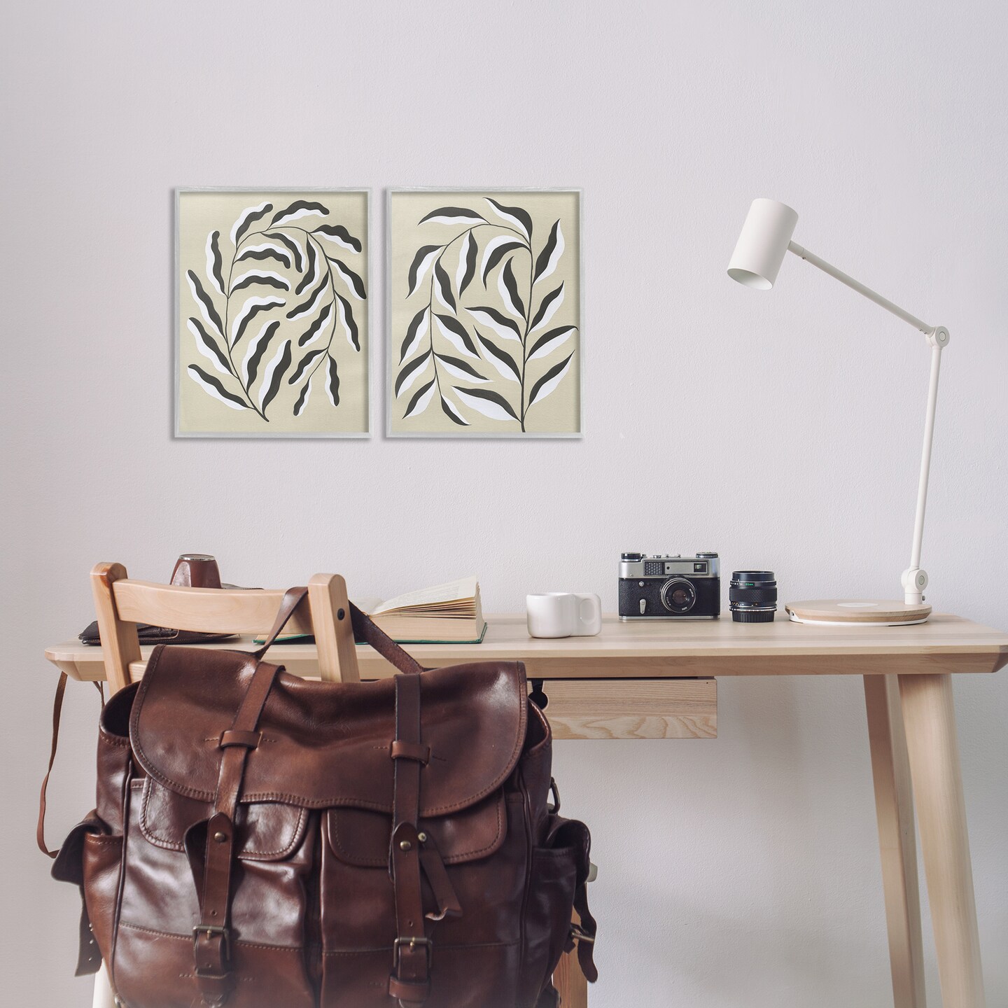 Stupell Industries Midcentury Mod Botanicals 2pc Framed Giclee Set Design by Grace Popp