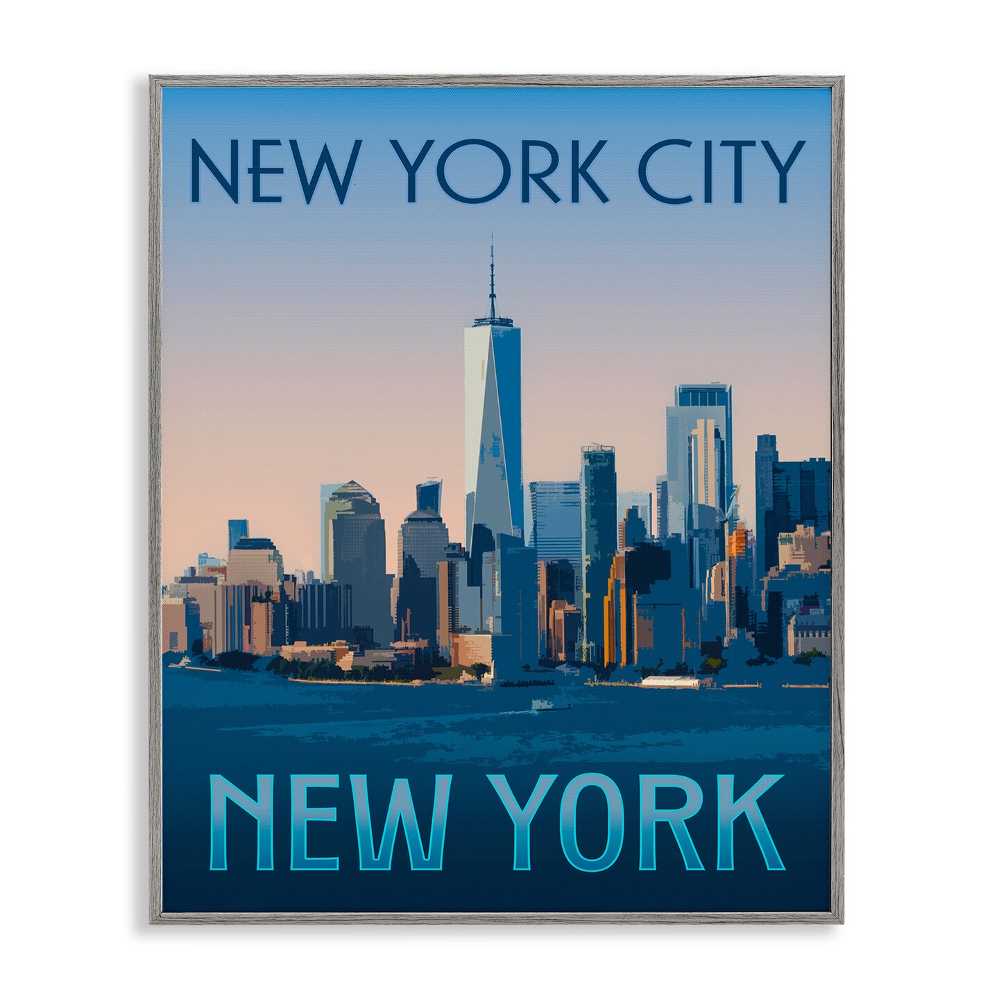Stupell Industries New York Landmark Skyline Framed Giclee Design by Victoria Barnes