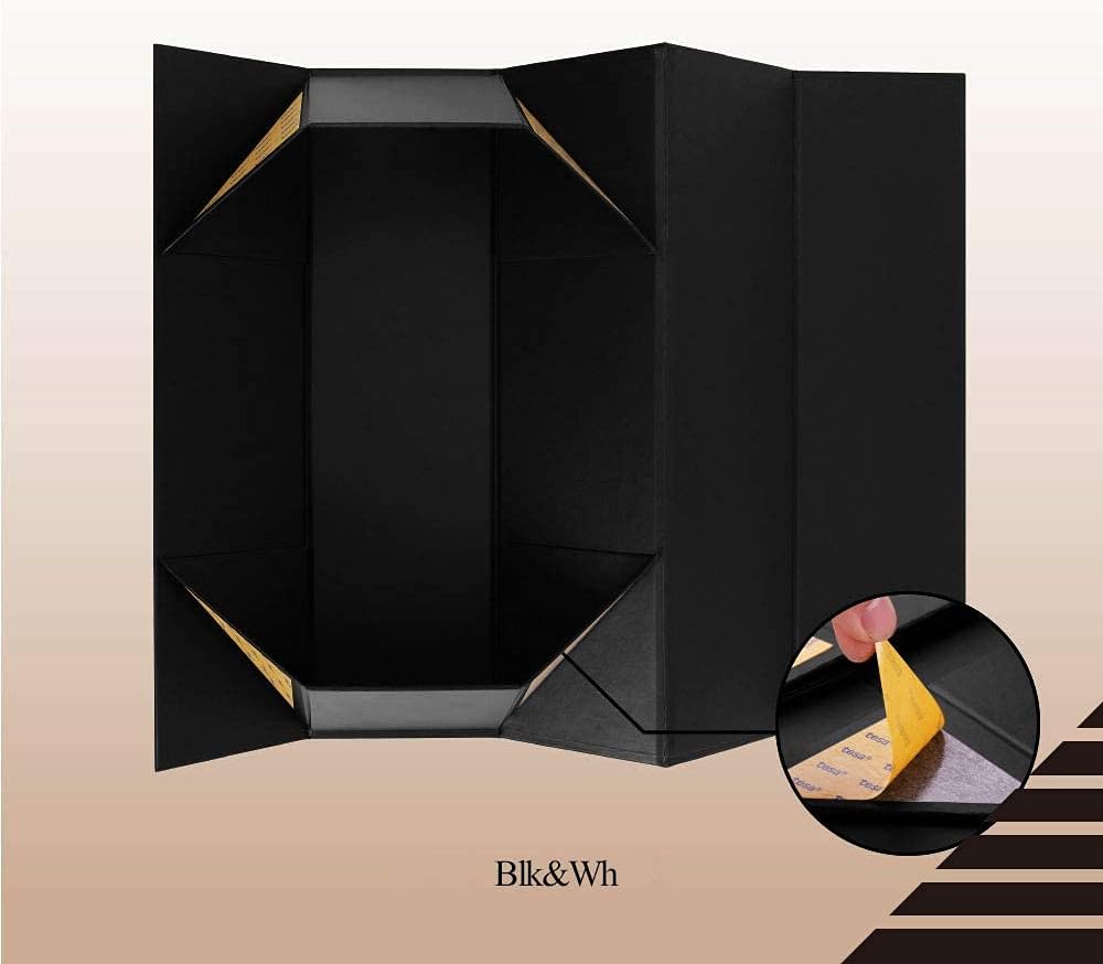 6 Wine Gift Boxes 13.5x4.5x4 Inches, Magnetic Closure Collapsible Wine Bottle Gift Boxes for Liquor and Champagne (Matte Black)