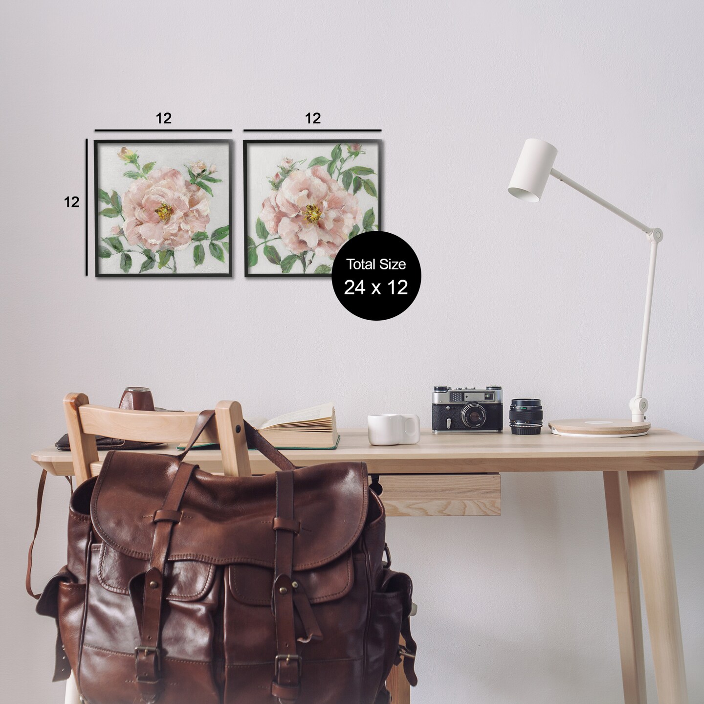 Stupell Industries Soft & Subtle Peonies 2pc Framed Giclee Set Design by Sally Swatland