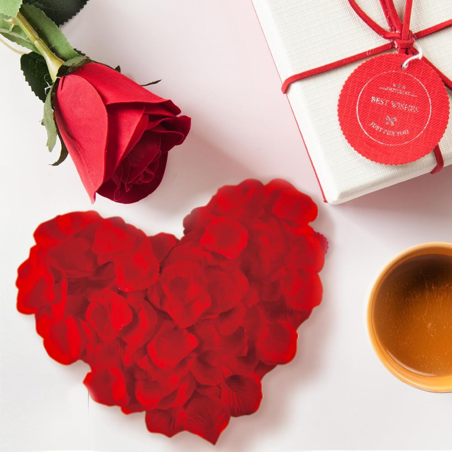 Rose Petals for Bedroom - Fake Roses Petal Faux Flowers, Artificial Roses Petals for Marry me, Valentines, Proposal, Anniversary, Wedding