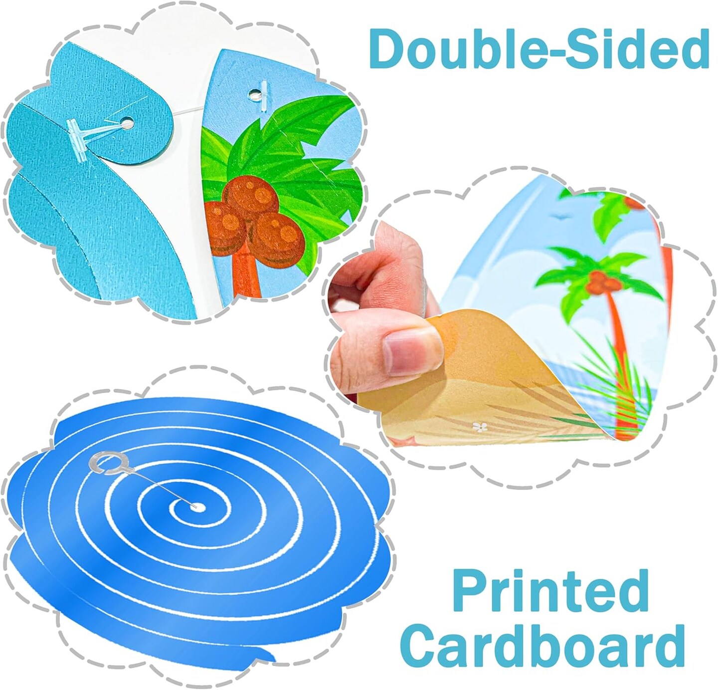 20pcs Surfing Surfboard Party Hanging Swirls Summer Surfing Birthday Party Decoration Surfboard Themed Swirl Ceiling Hanging Streamers for Summer Beach Surf Party Baby Shower Supplies