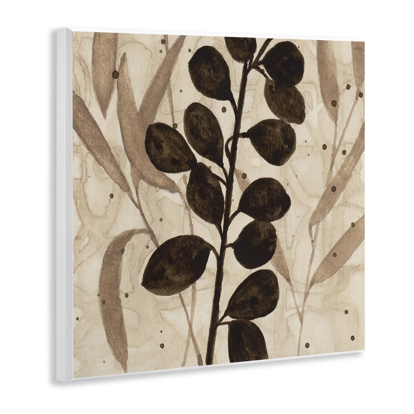 Stupell Industries Beige & Brown Natural Leaves Wall Plaque Design by Krinlox