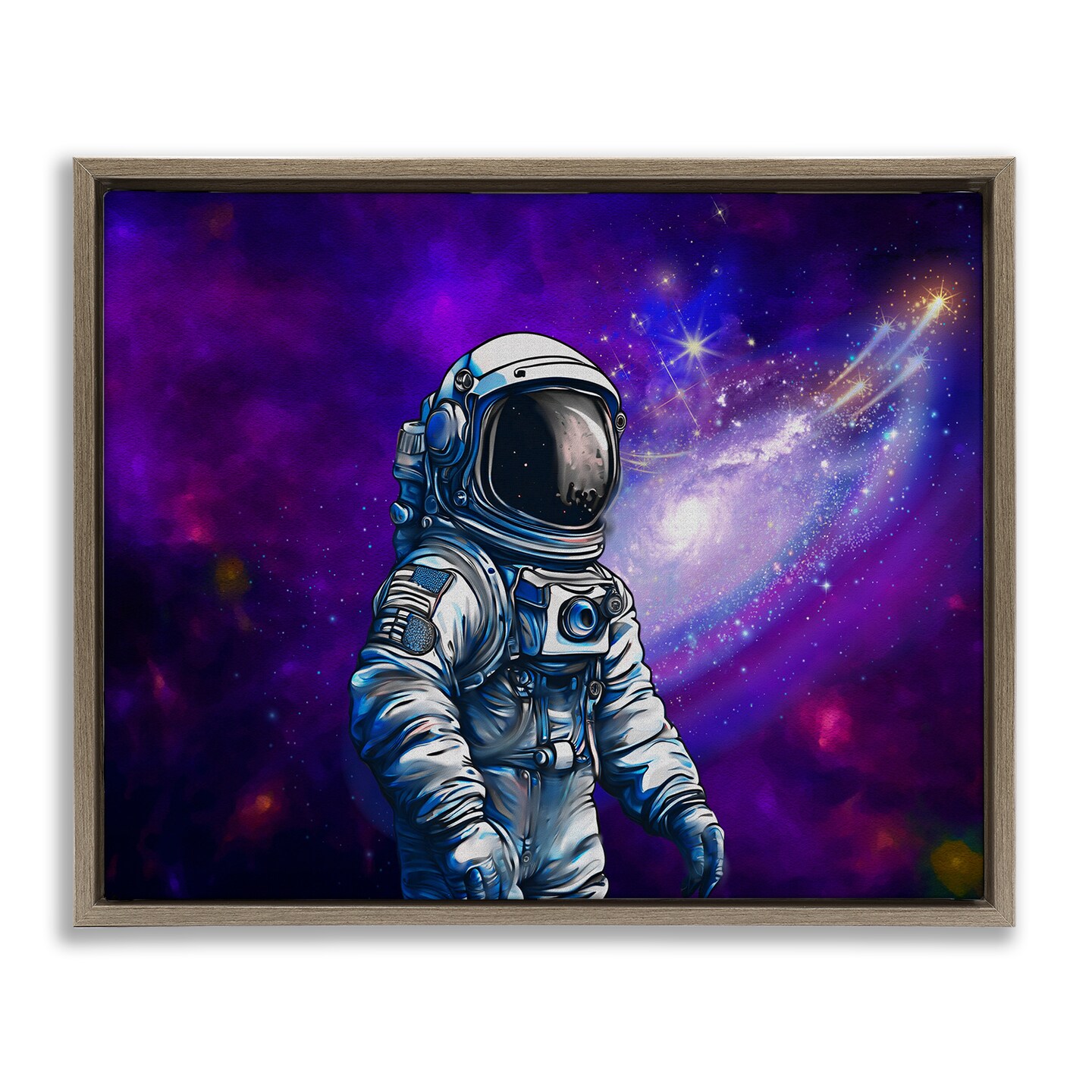 Stupell Industries Astronaut with Swirling Galaxy Floating Frame