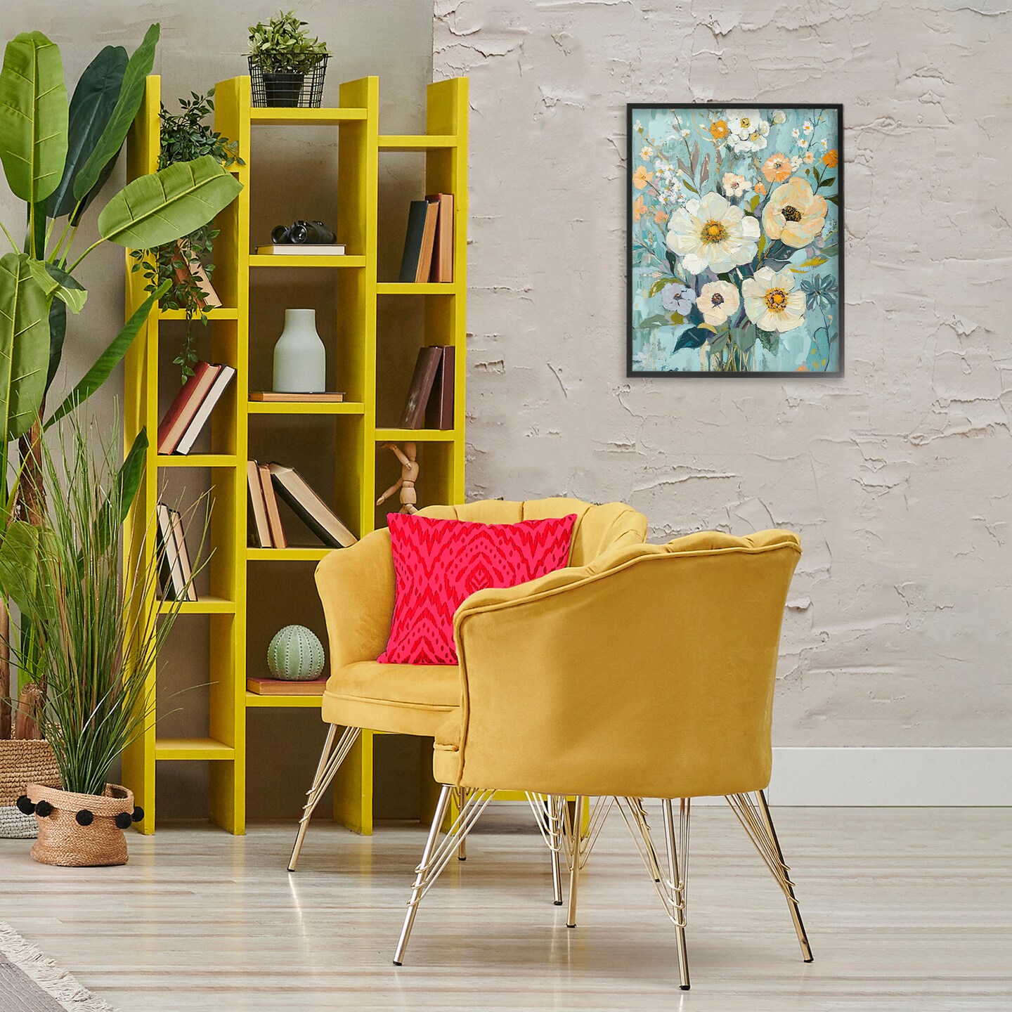 Stupell Industries Mixed Cream Flowers Arrangement Framed Giclee Design by Franklyn Gregory