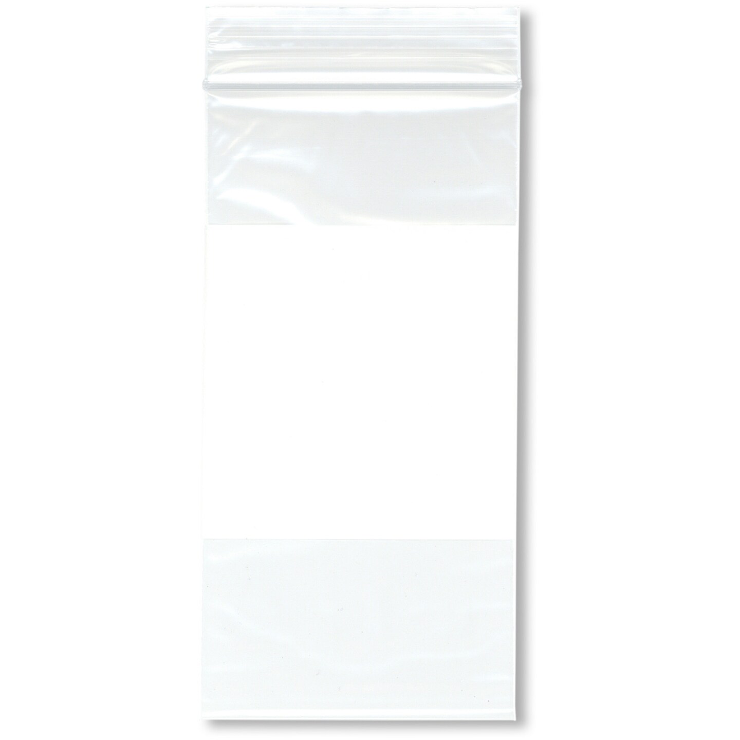 Plymor 3" x 6" (Pack of 100), 2 Mil White-Block Zipper Reclosable Plastic Bags