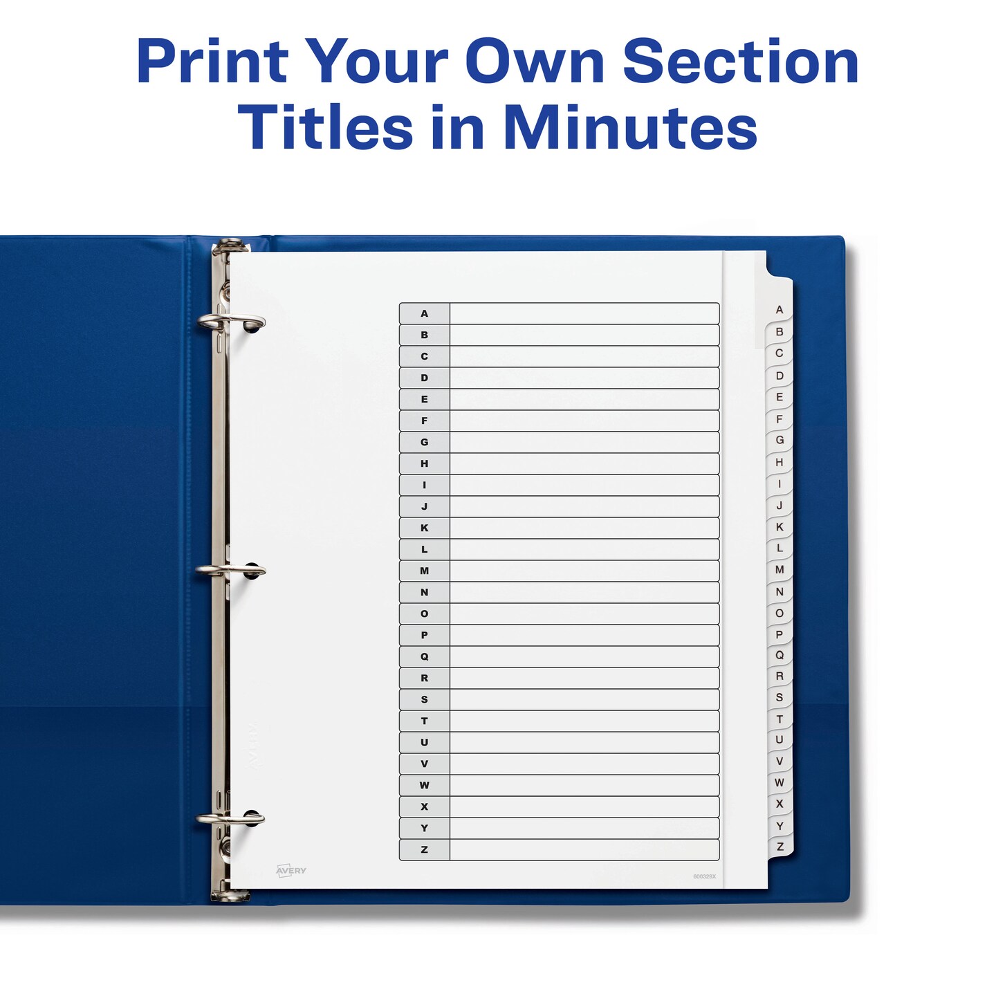 Avery Extra-Wide Dividers for 3 Ring Binders, 26 Tabs per Set, Customizable Table of Contents, Multicolor Tabs, Works Great with Sheet Protectors (11166)