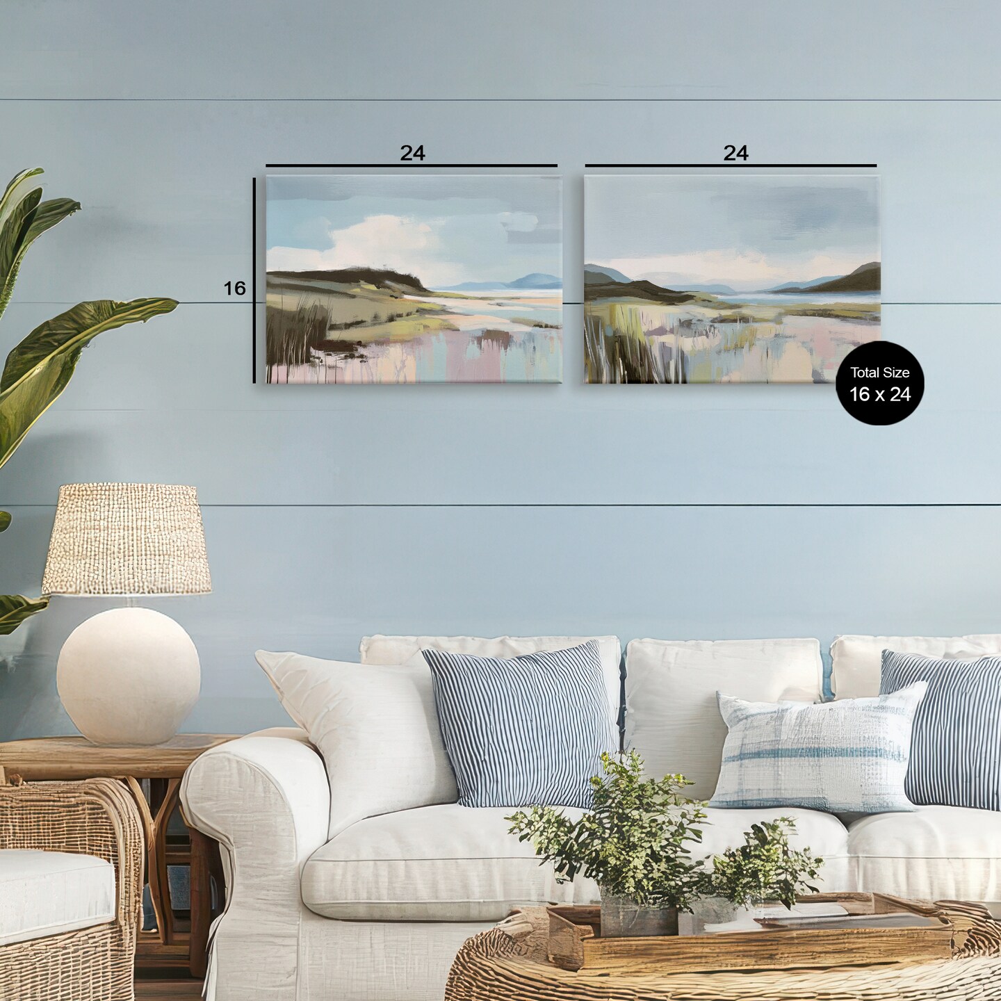 Stupell Industries Verdant Coastal Waters 2pc Canvas Set, design by Elara Yasna