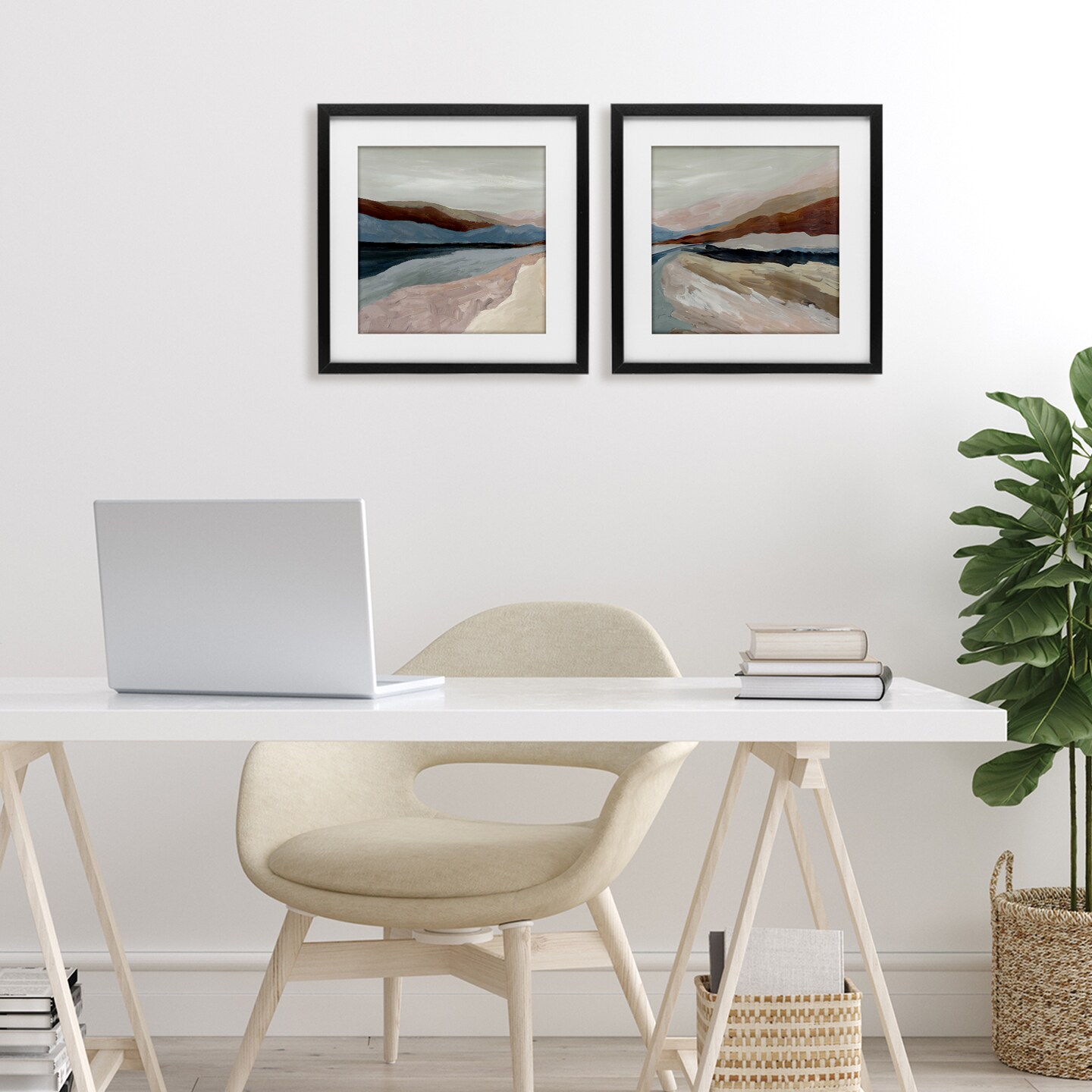 Stupell Industries Neutral Harmonious Landscapes 2pc Framed Print Under Glass Set, design by Jacob Q