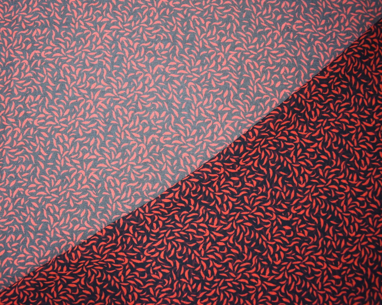 Red-Black Poly Abstract Printed Georgette Woven Fabric By the Yard