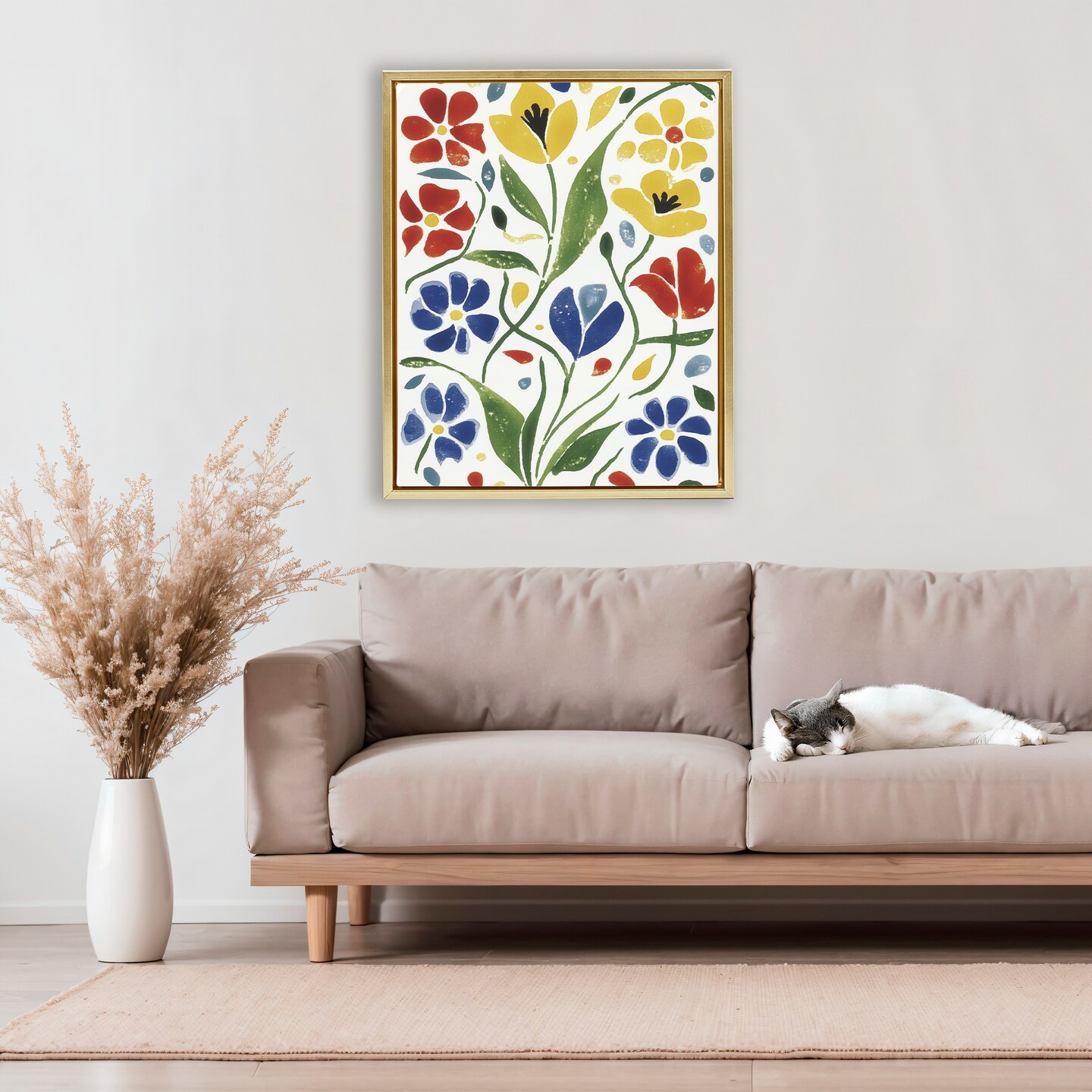 Stupell Industries Scandinavian Garden Flowers Floating Frame, design by Annabelle Hall