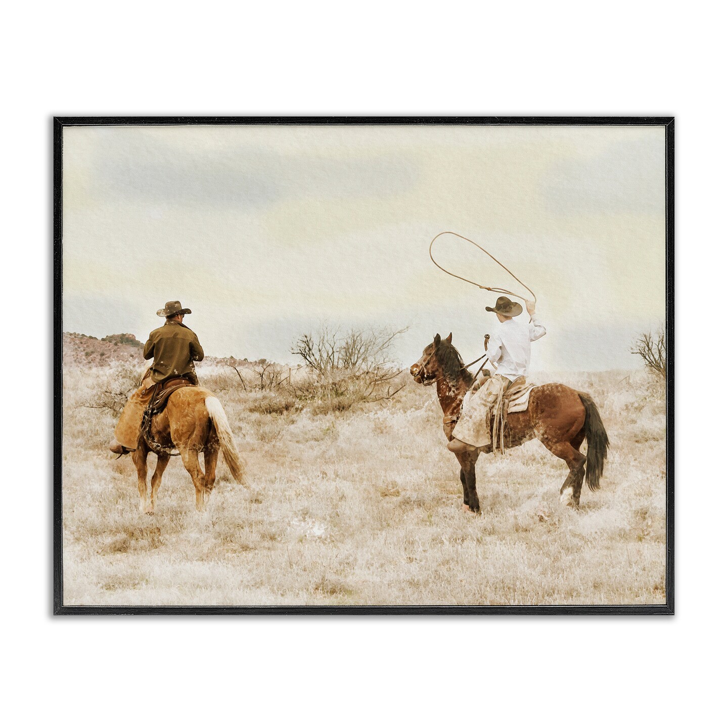 Stupell Industries Wrangling Cowboys Western Pair Framed Giclee, design by Marcus Prime