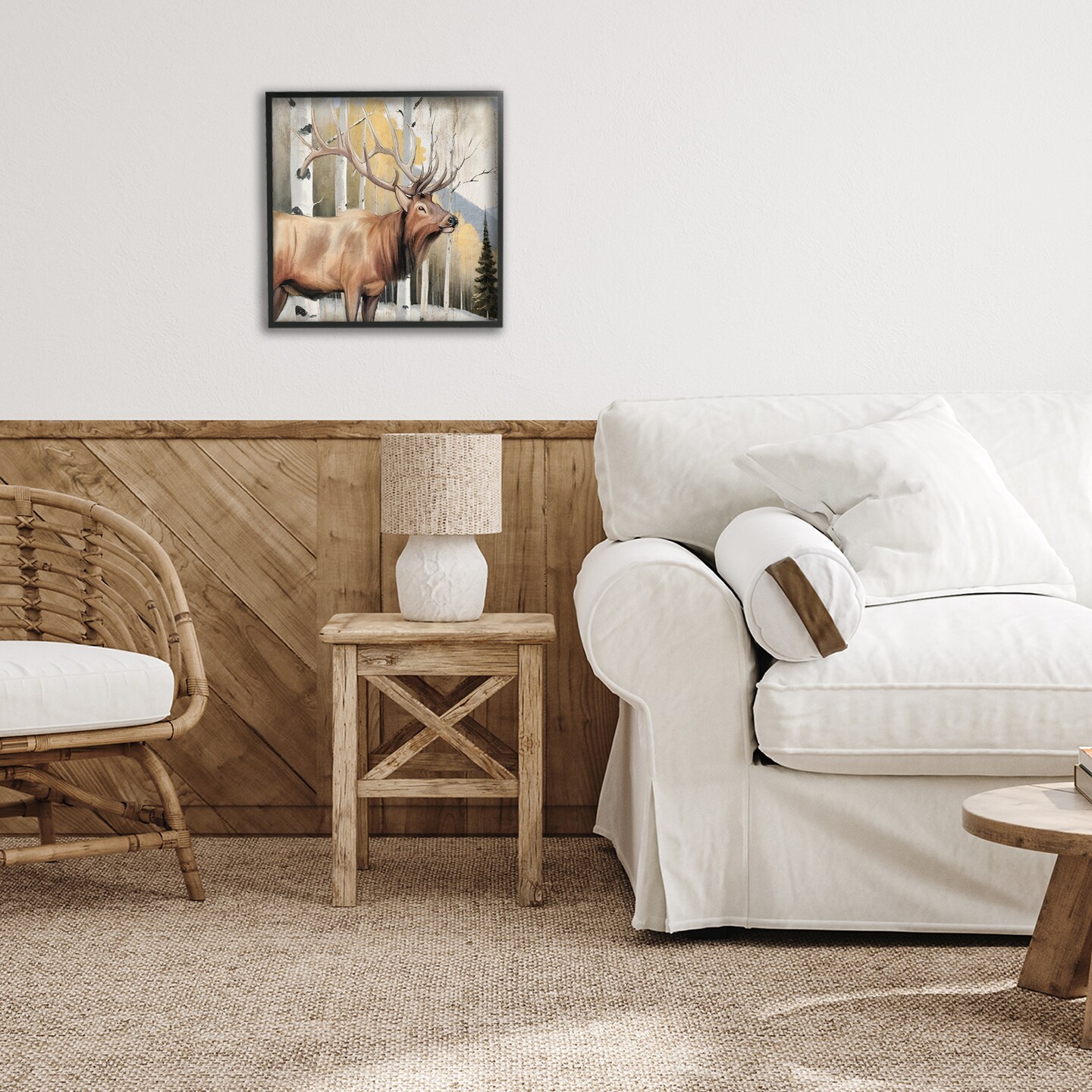 Stupell Industries Mountain Walk Elk Forest Framed Giclee, design by Kim Allen