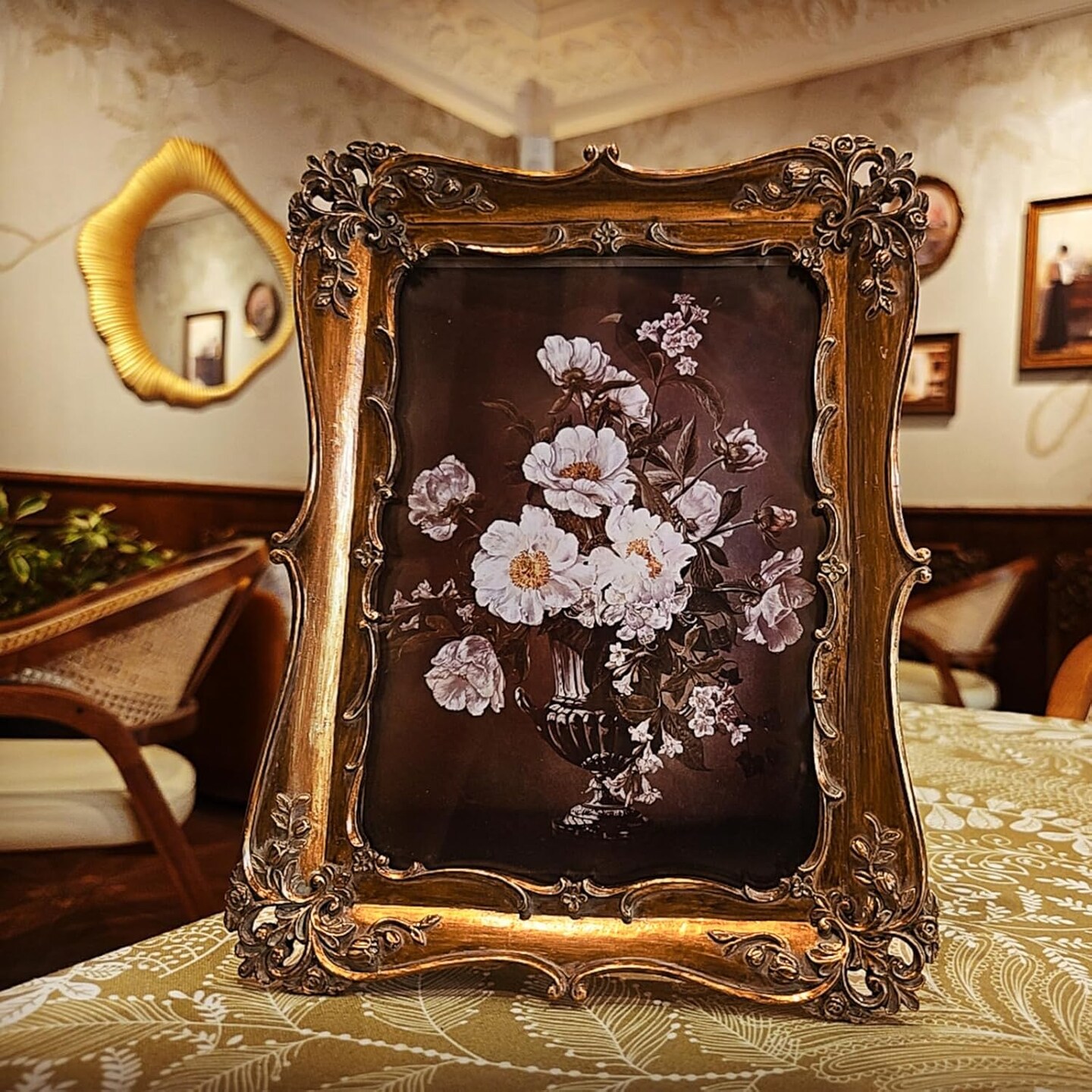 5x7 Vintage Picture Frame, Antique Bronze Gold Ornate Photo Frame(Bronze)8.9"L x 6.9"W