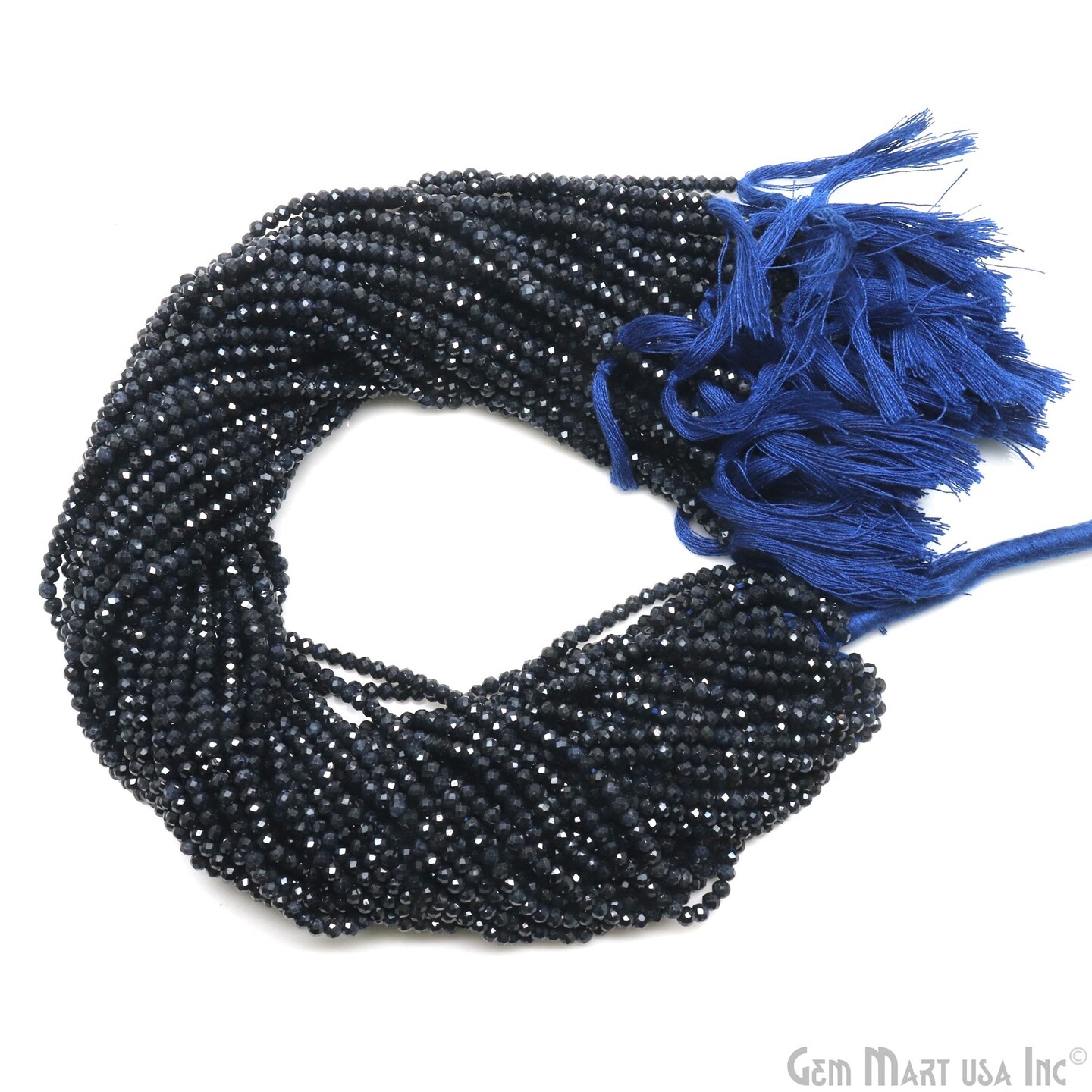 Gemstone Rondelle Bead Strands, Round Faceted, Polished Beads, Handmade Rondelle Beads, 12.5-inch, 3-4mm Round Strands for DIY Jewelry Making, GemMartUSA (70002)