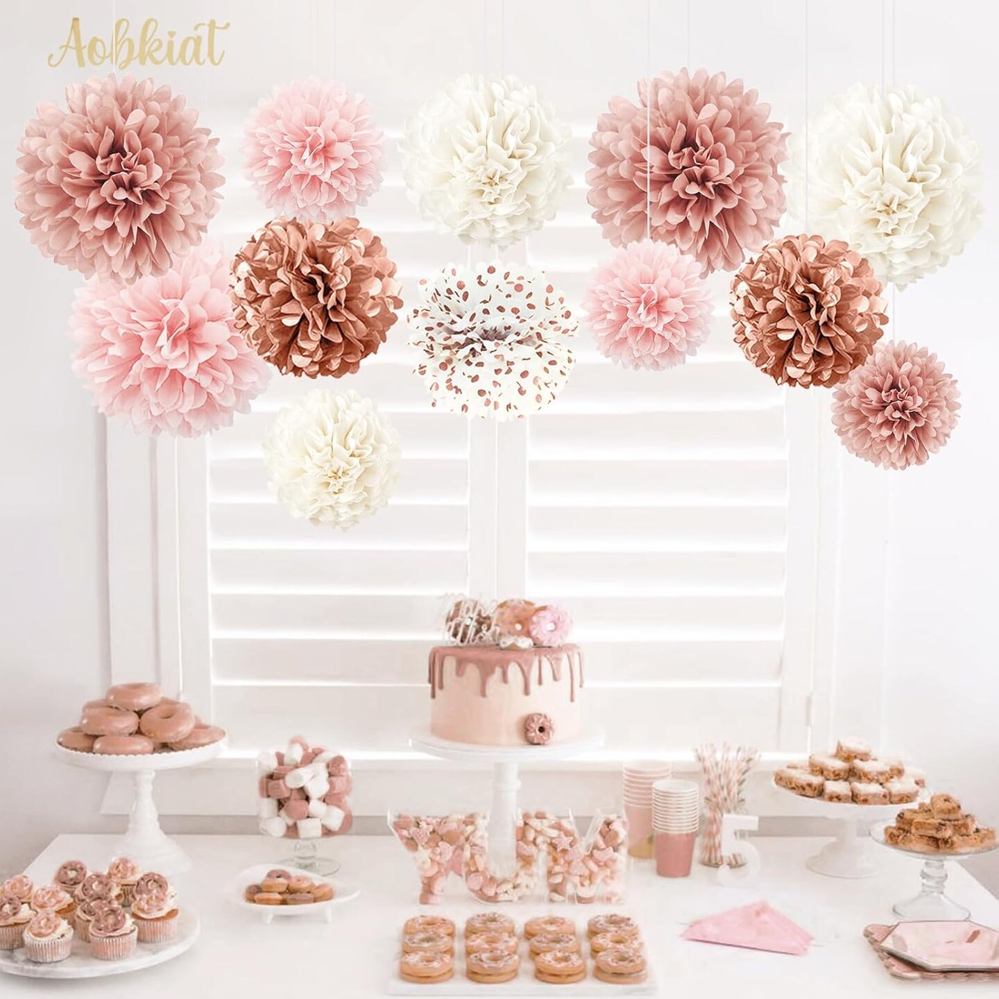 Wedding Decorations Tissue Paper(Pink White)12.71 x 6.26 x 1.1 inches