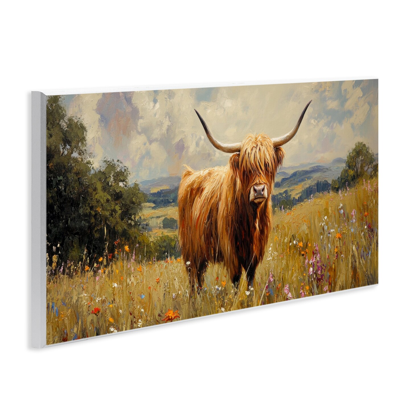Stupell Industries Highland Cow In Sunshine Wall Plaque, design by Petal Prints Design