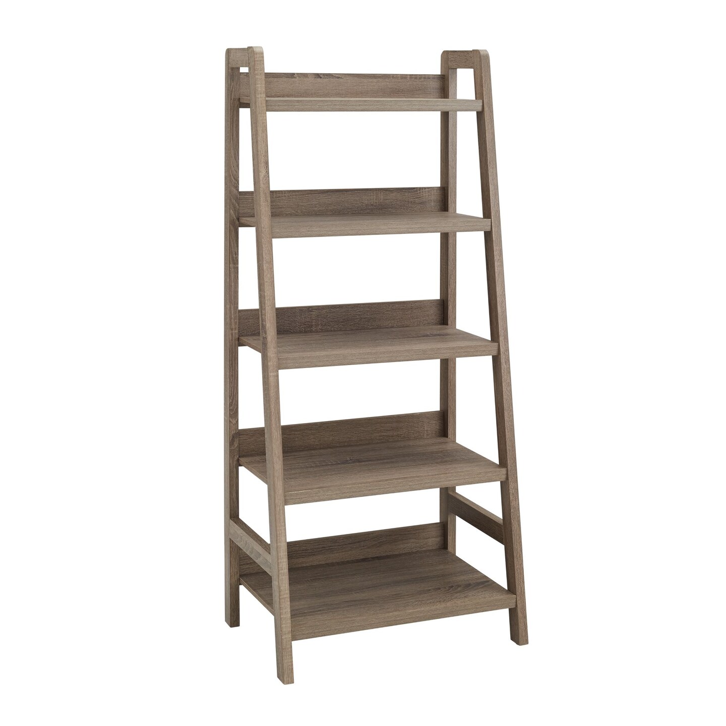 Contemporary Home Living 5 Tier Ladder Shelf Bookcase - 60.25&#x22; - Gray