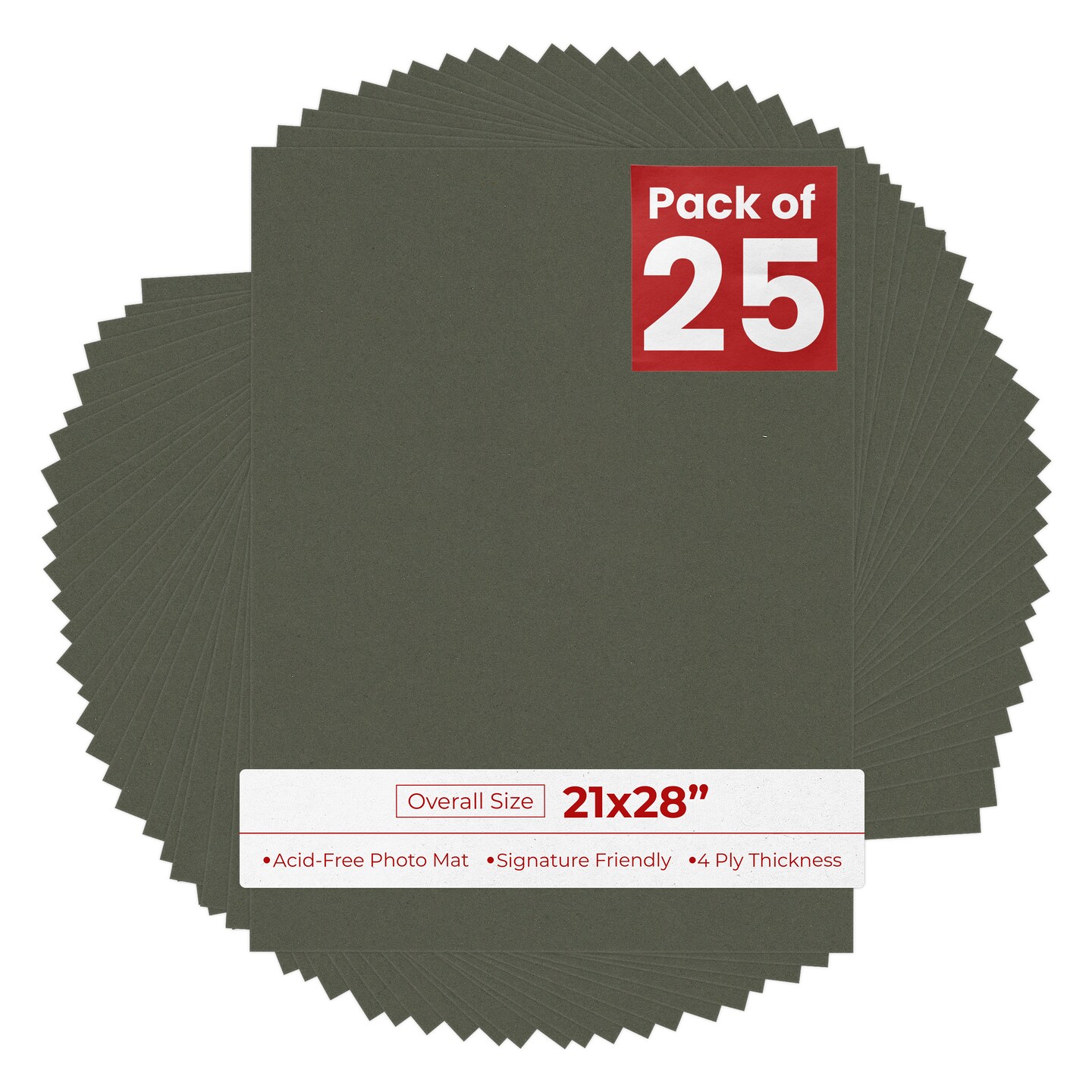 21x28 Dark Olive Green 21x28 Uncut Mat Board - Blank Sheets, No Opening ...
