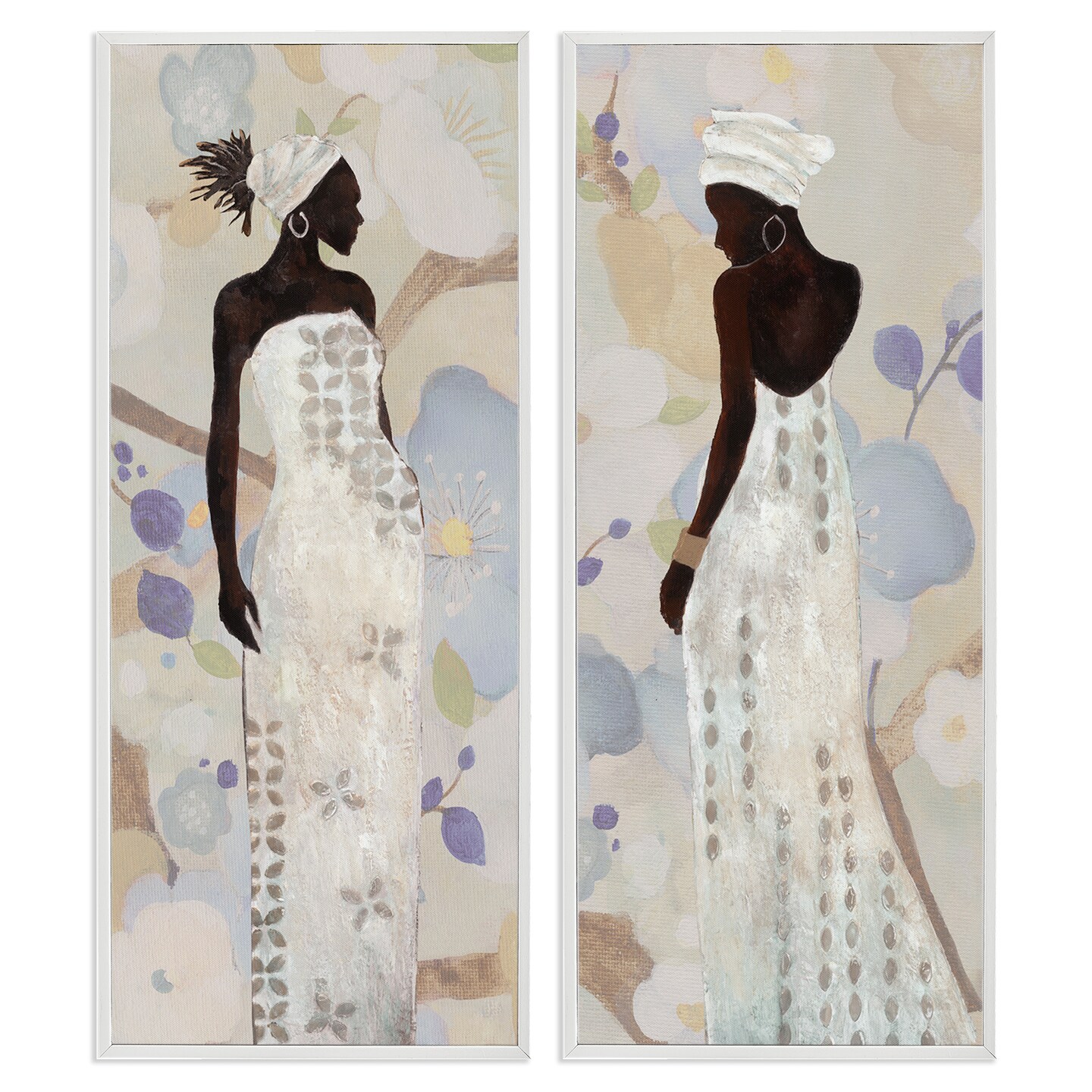 Stupell Industries Stylish Neutrals Women 2pc Framed Giclee Wall Art Set Design by Janet Tava