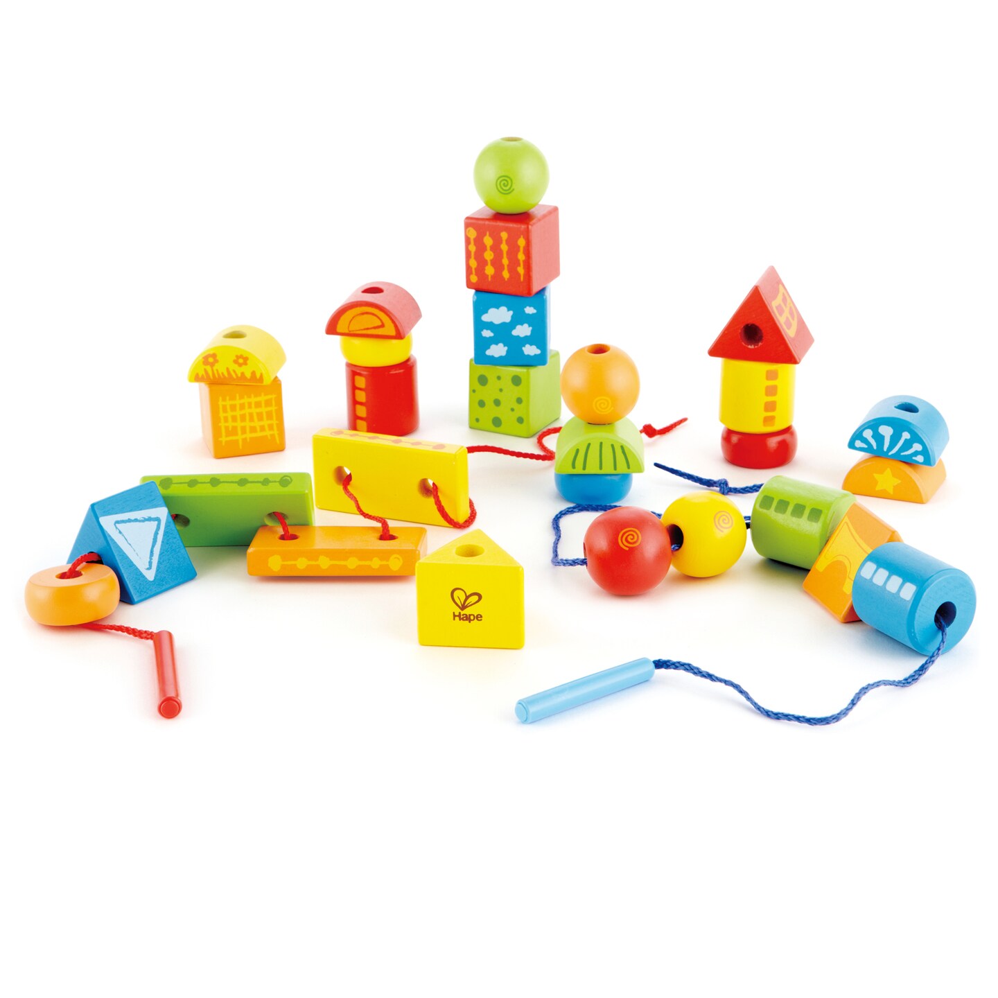 Hape String-Along Shapes Stacking Game, 32 Pieces