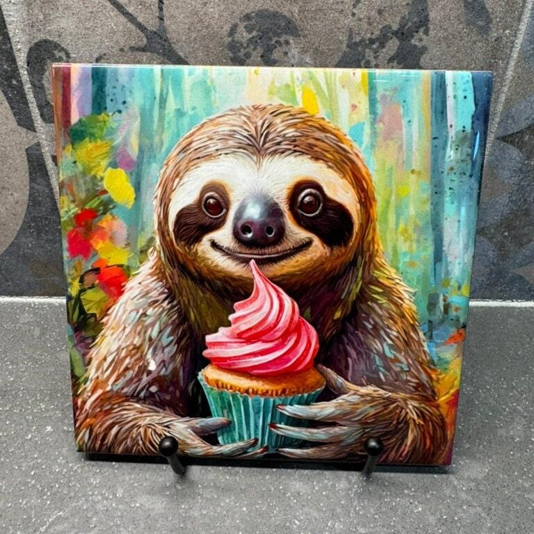 8 Designs - Cupcake Sloth, Trivet for Hot Dishes, 6