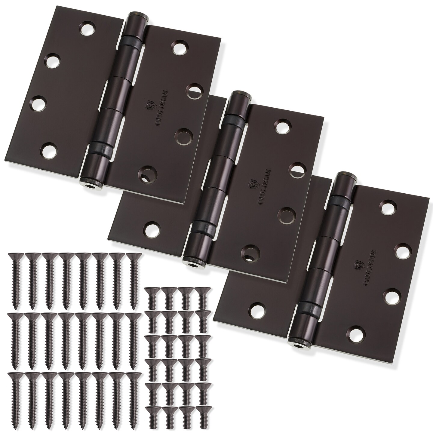 Cauldham (3 Pack) Commercial-Grade&#xA0;4-1/2&#x22; Full Mortise Ball-Bearing Door Hinges