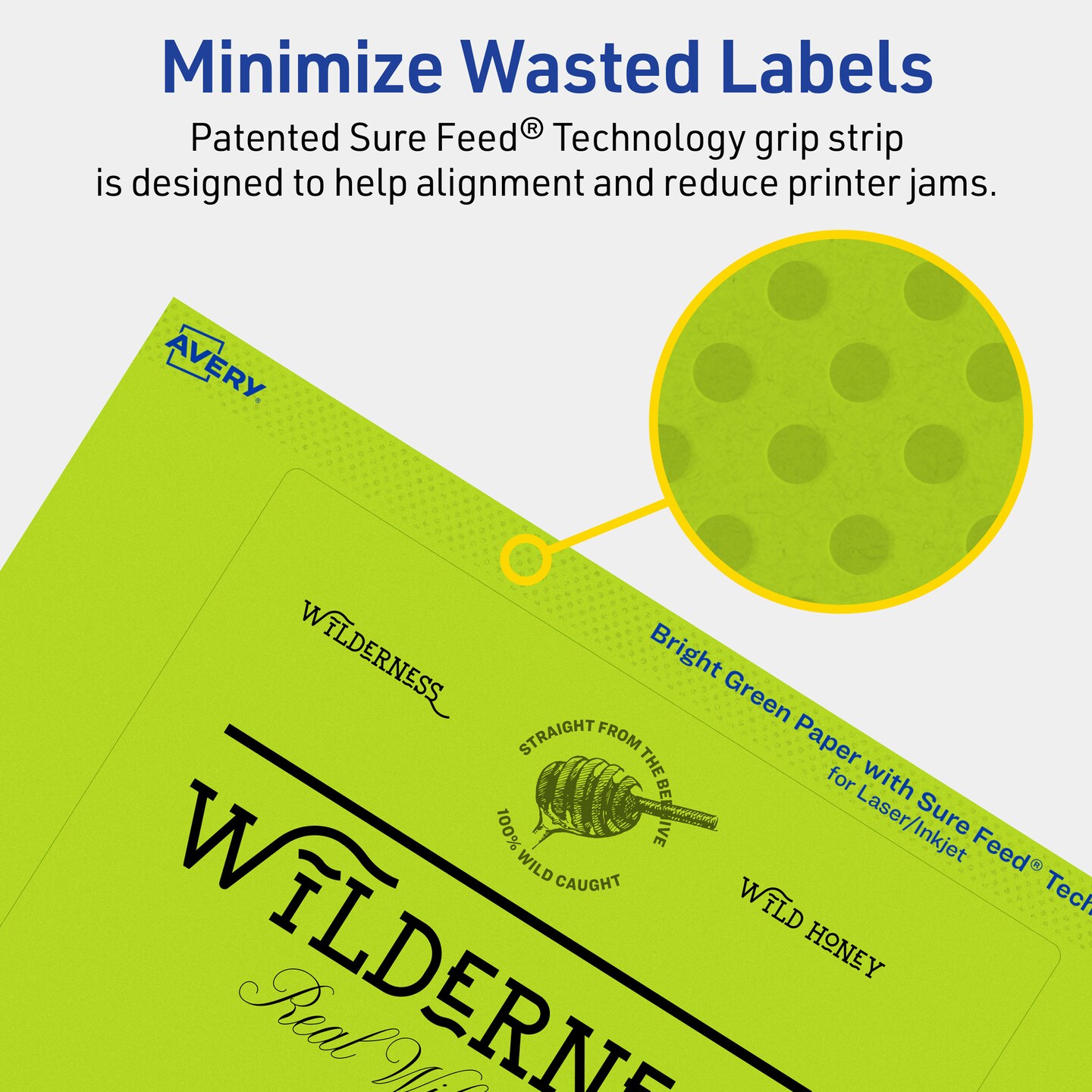 Avery Bright Green Paper Labels, 5&#x22; x 6&#x22; Rectangle
