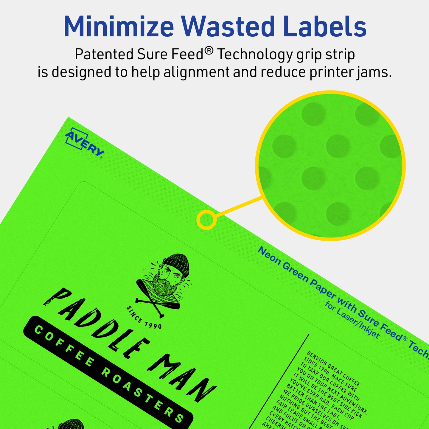 Avery Neon Green Paper Labels, 3&#x22; x 7&#x22; Rectangle