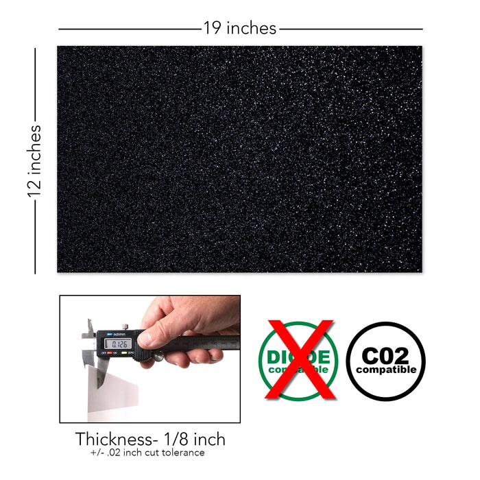 Glitter Acrylic 2.6mm (1/8th Inch), 12x19 inch | CO2 Laser & CO2 Glowforge Ready, Special Pattern Cast Acrylics, Craft Closet Brand