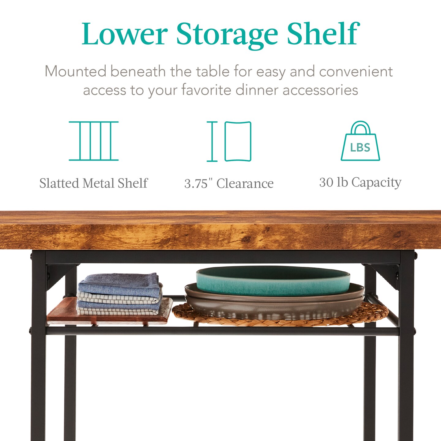 Best Choice Products 3-Piece Modern Dining Set, Square Table &#x26; Chairs Set w/ Steel Frame, Built-In Storage Rack