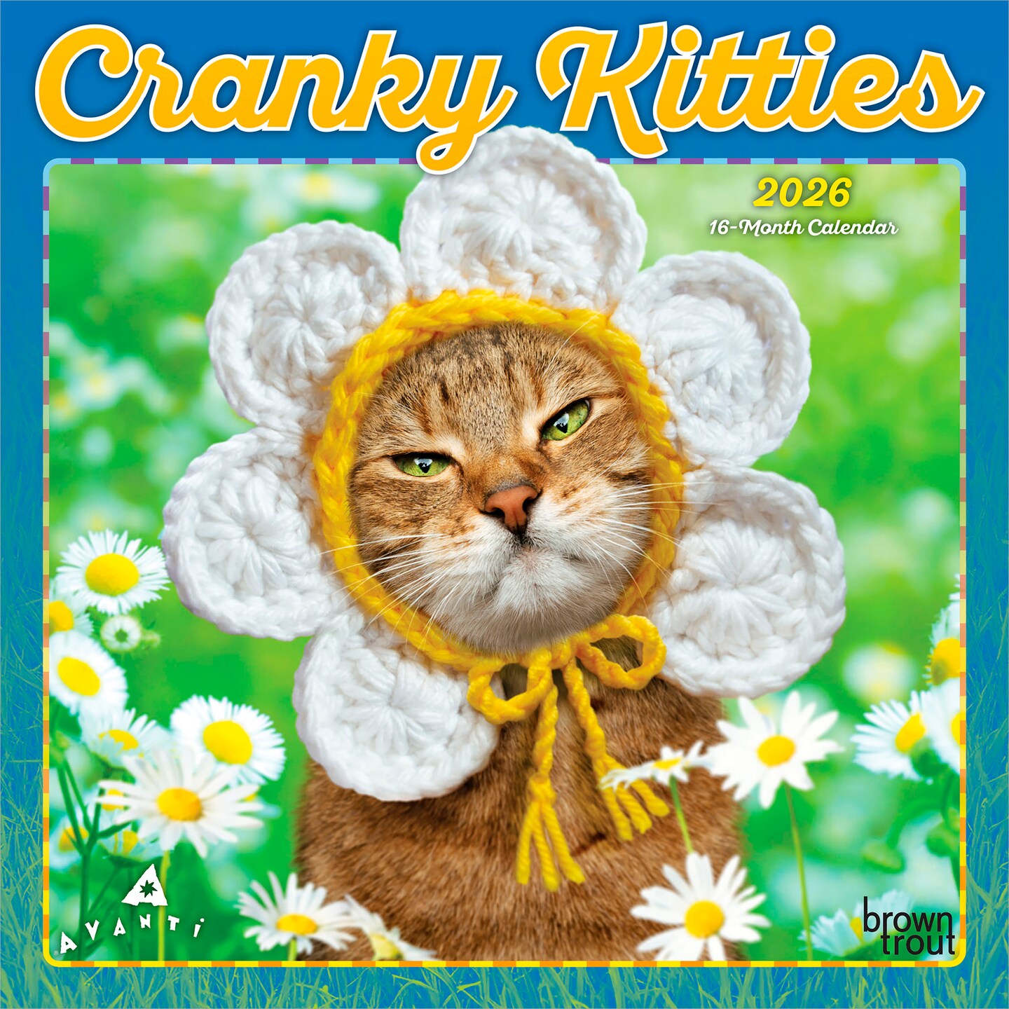 Avanti Cranky Kitties OFFICIAL | 2026 7 x 14 Inch (Hanging) Monthly Mini Wall Calendar
