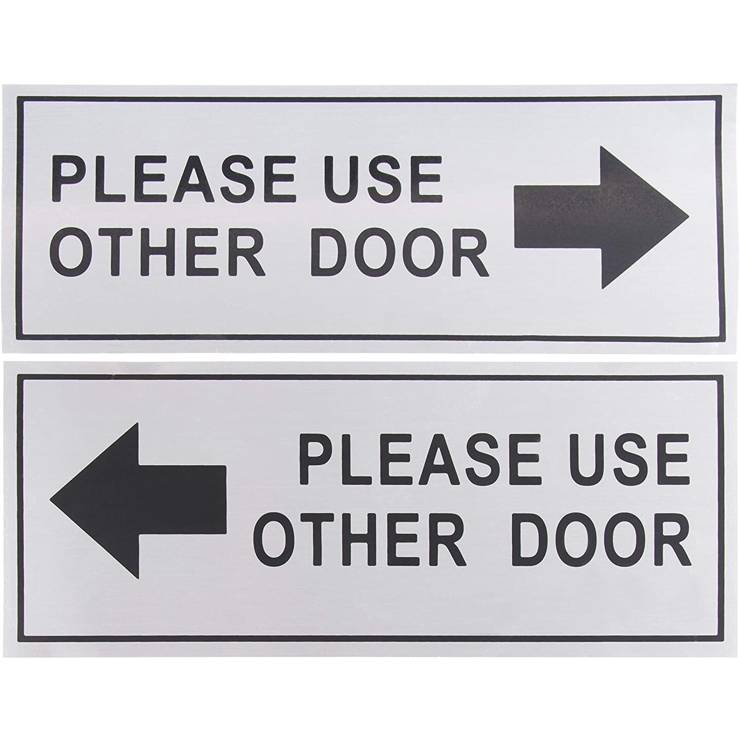 Juvale Please Use Other Door Signs - 2-Pack Metal Please Use Other Door Signs, Aluminum Self-Adhesive Wall Plates, Ideal for Office, Retail Stores, Schools, Indoors and Outdoors, 4.7 x 11 Inches